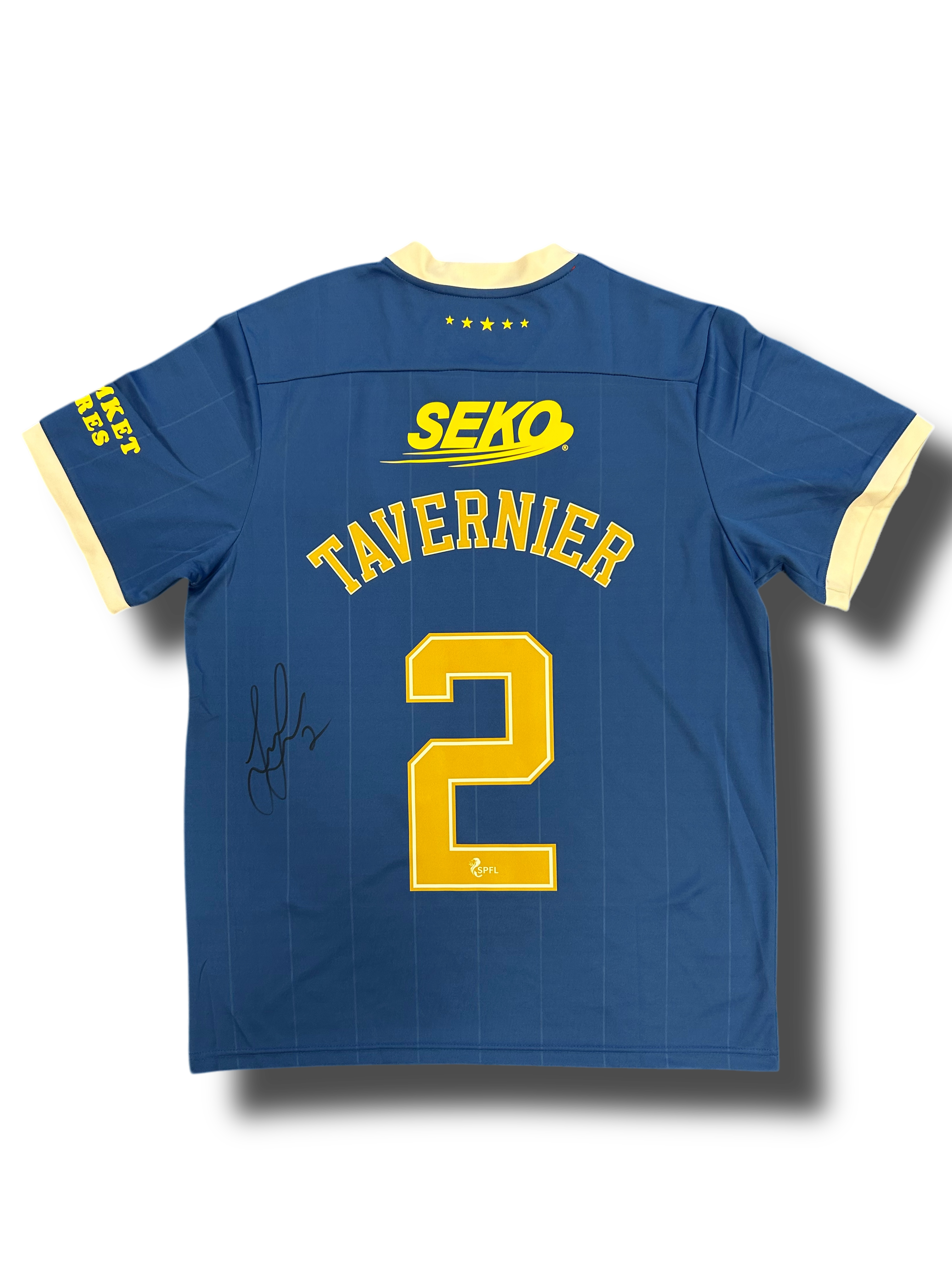 JAMES TAVERNIER SIGNED RANGERS 2021/22 HOME SHIRT (AFTAL COA)