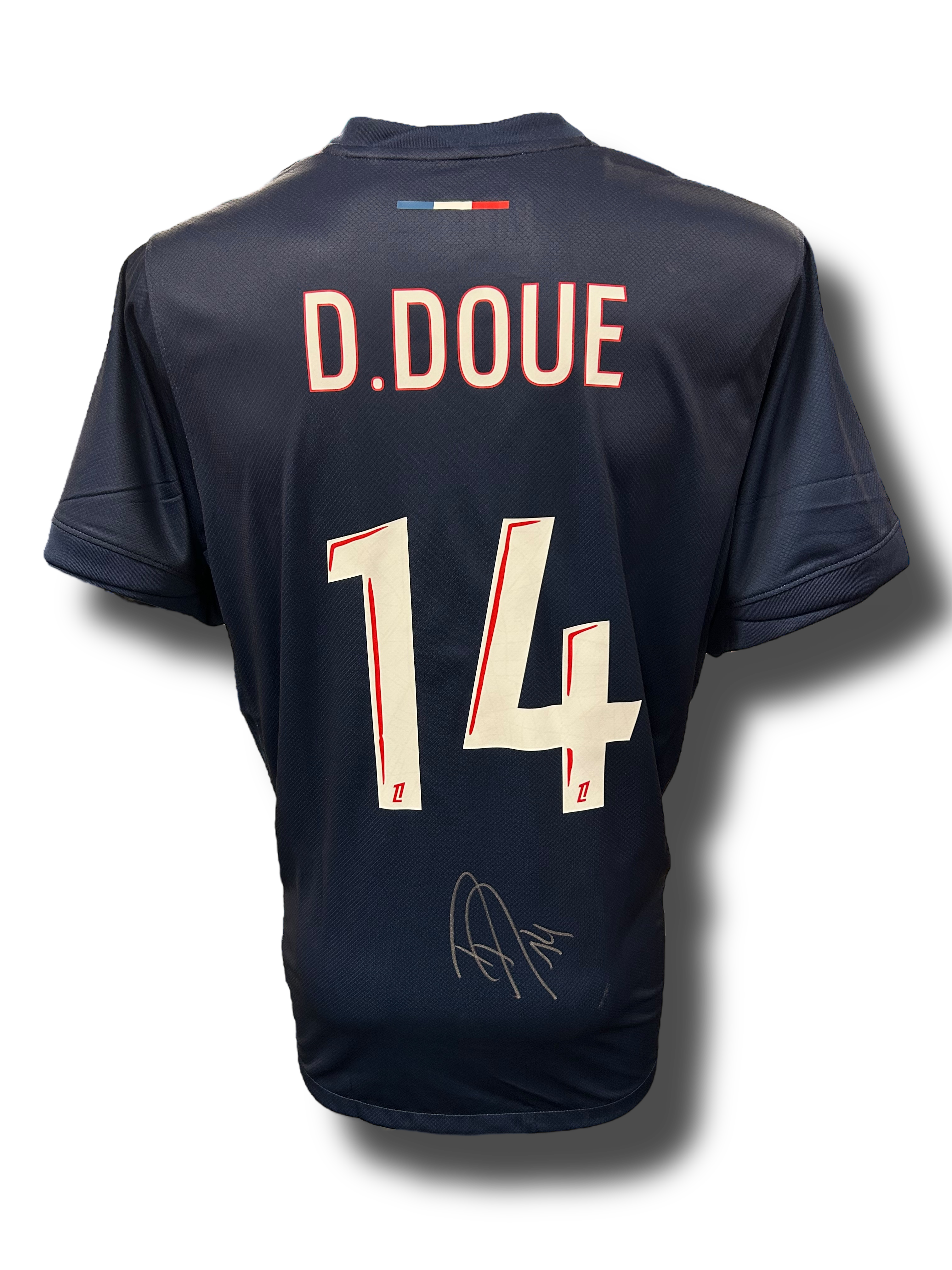 DESIRE DOUE SIGNED 2024/25 PSG HOME SHIRT DOUE 14 (AFTAL COA)