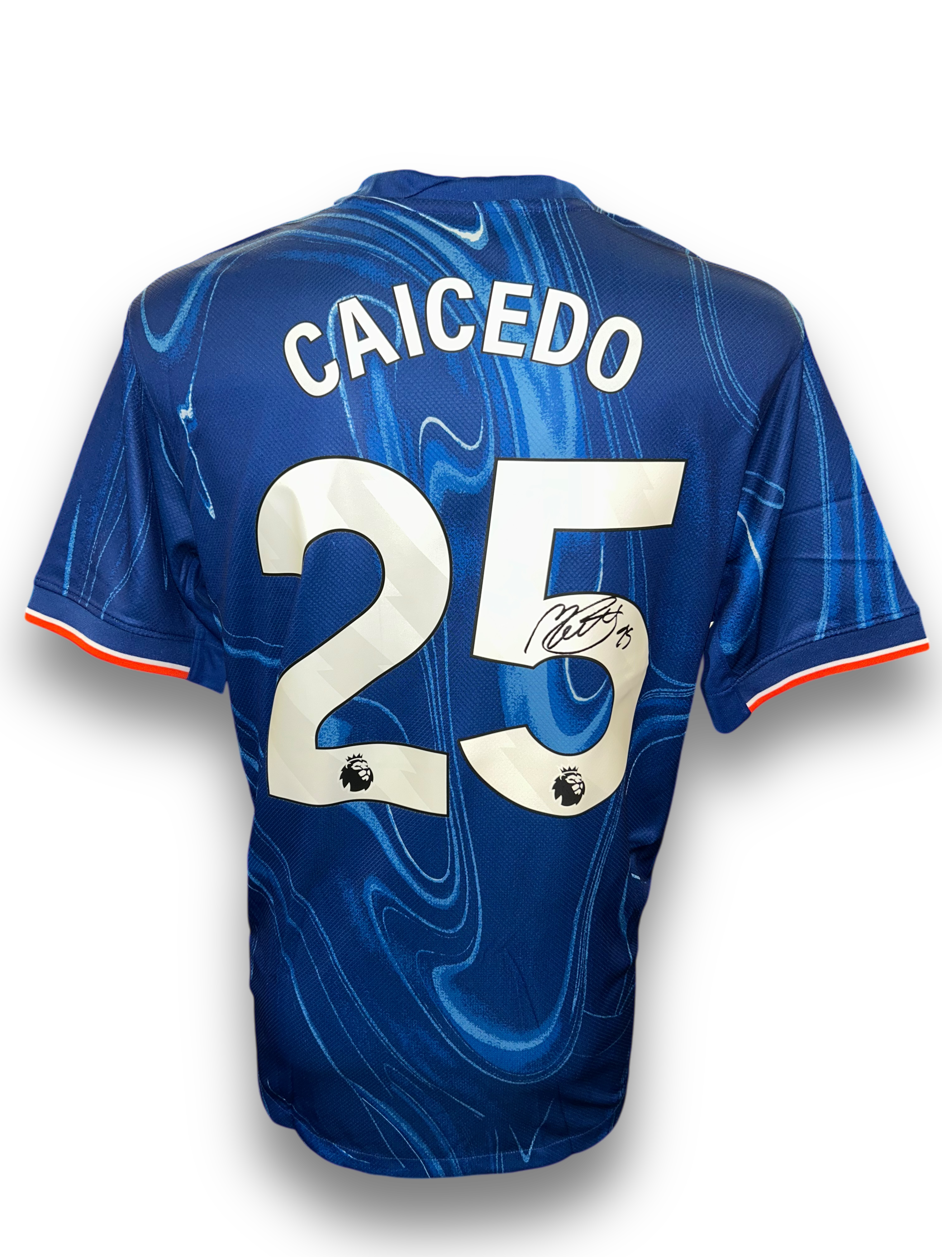 MOISES CAICEDO SIGNED CHELSEA FC 2024/25 HOME SHIRT CAICEDO 25 (AFTAL COA)