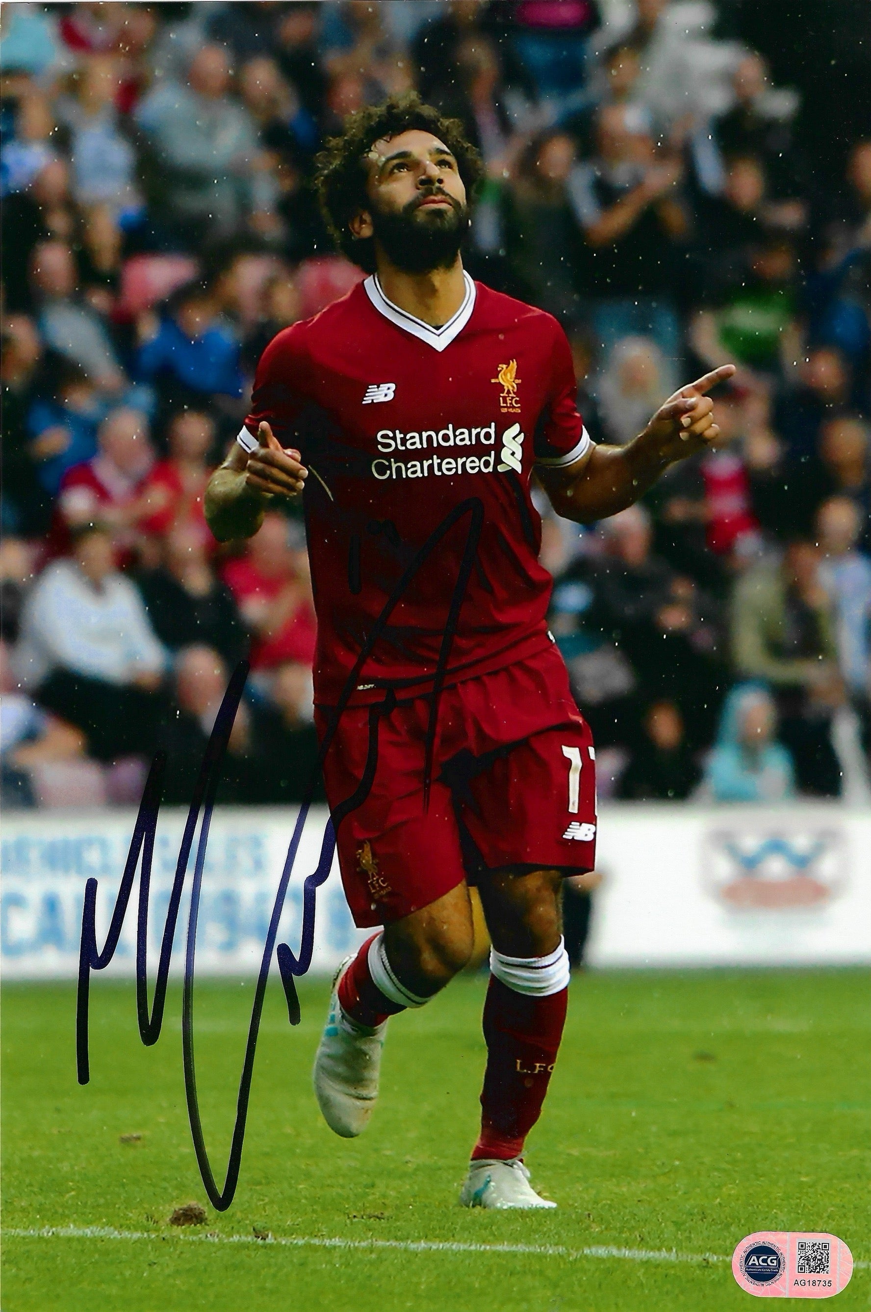 MOHAMED SALAH SIGNED LIVERPOOL FC LEGEND 12x8 PHOTO (ACG CERT AG18735)