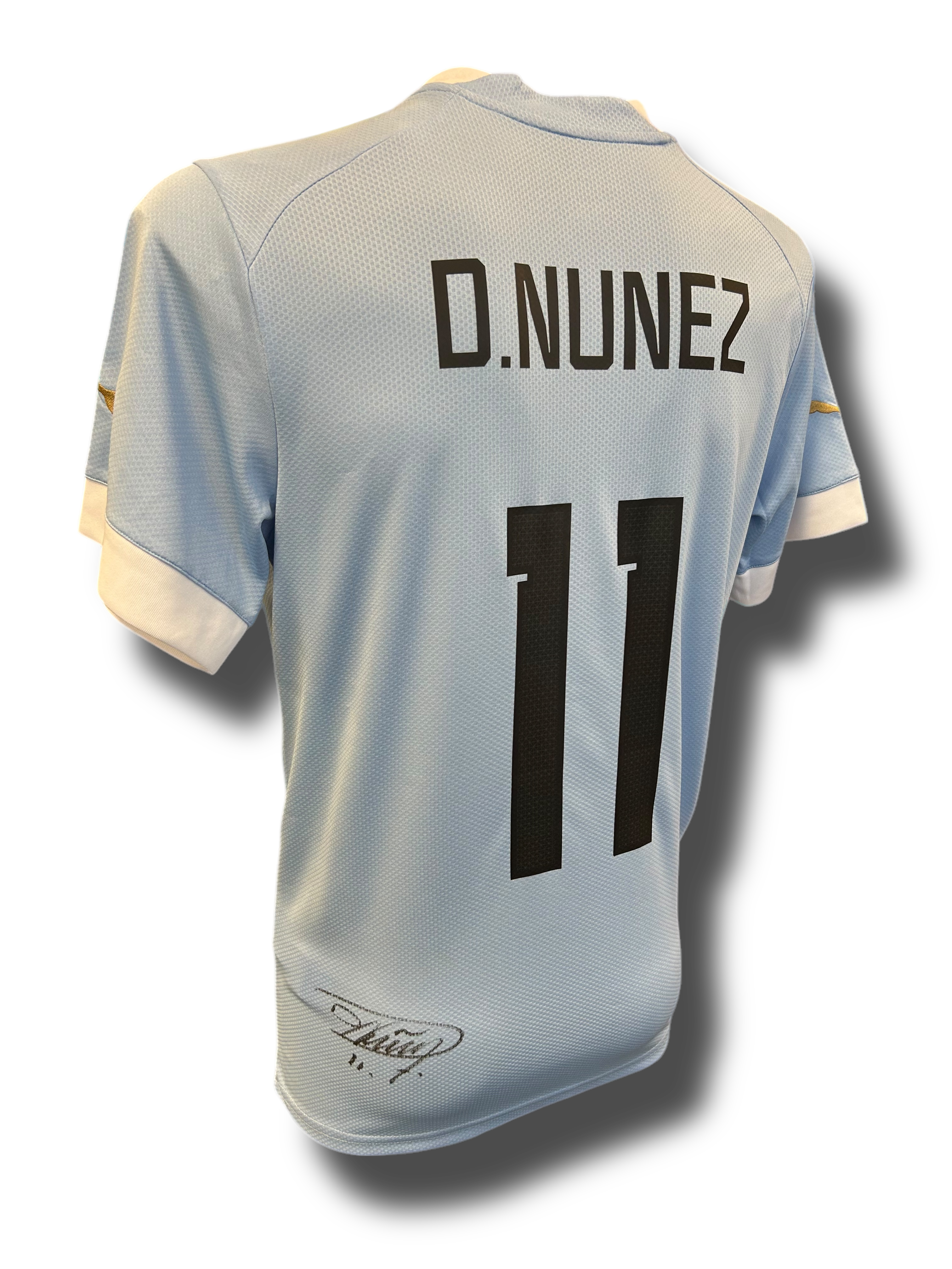 DARWIN NUNEZ SIGNED URUGUAY 2022 HOME SHIRT (AFTAL COA) 2