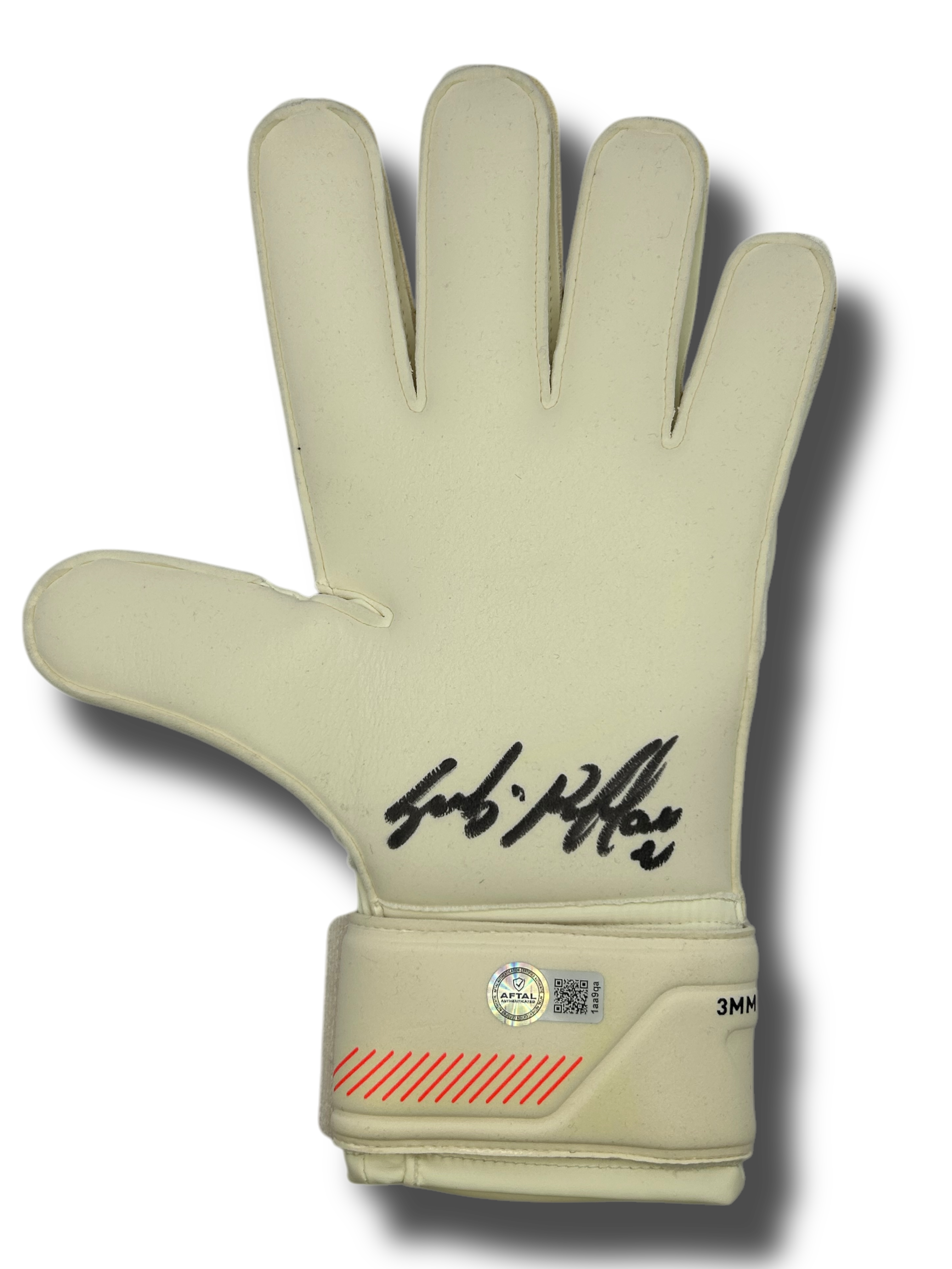 GIANLUIGI BUFFON SIGNED PUMA WHITE GOALKEEPER GLOVE L (AFTAL AUTHENTICATED)