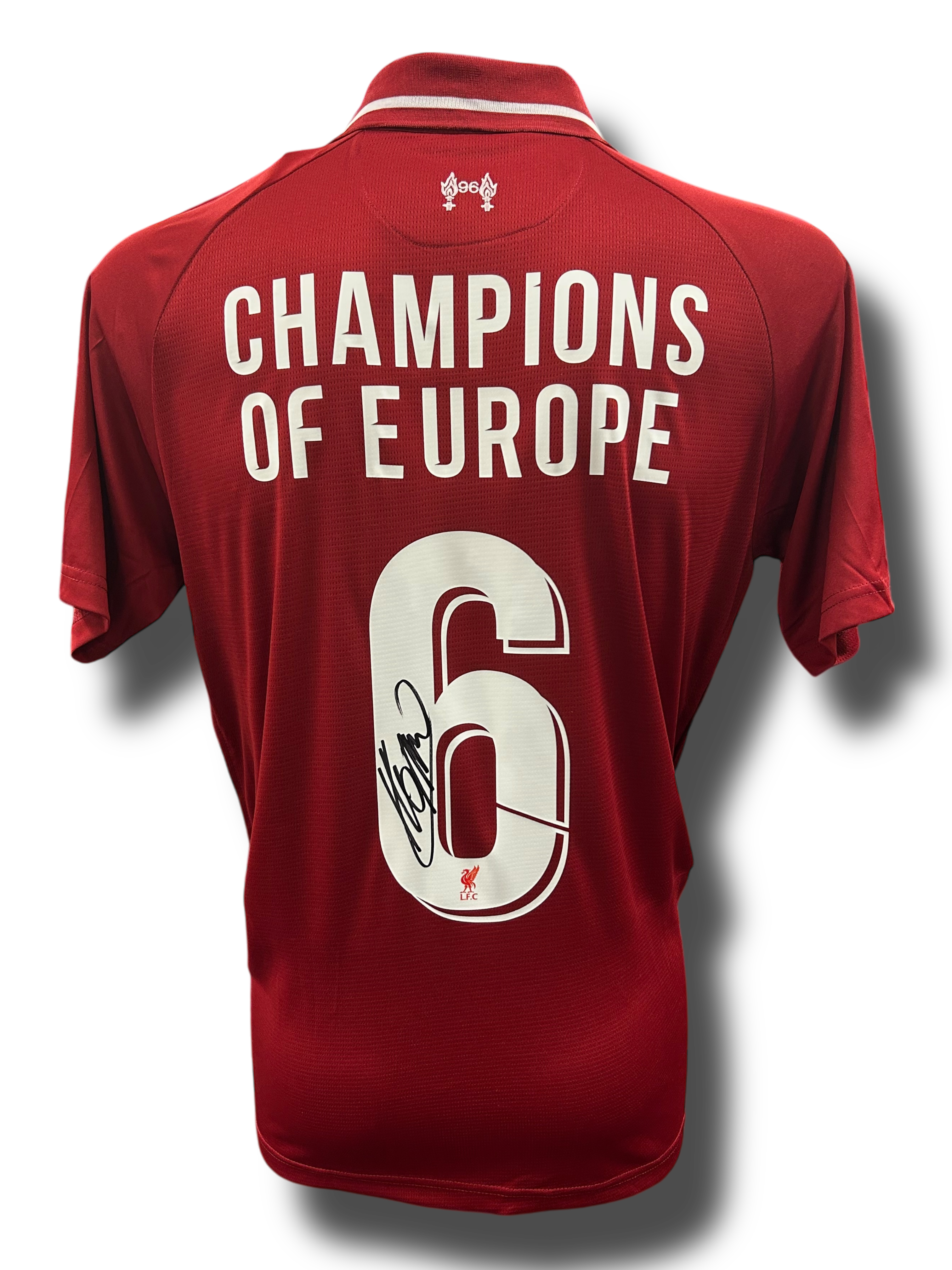 JURGEN KLOPP SIGNED 2018/19 LFC CHAMPIONS OF EUROPE 6 SHIRT (AFTAL COA)