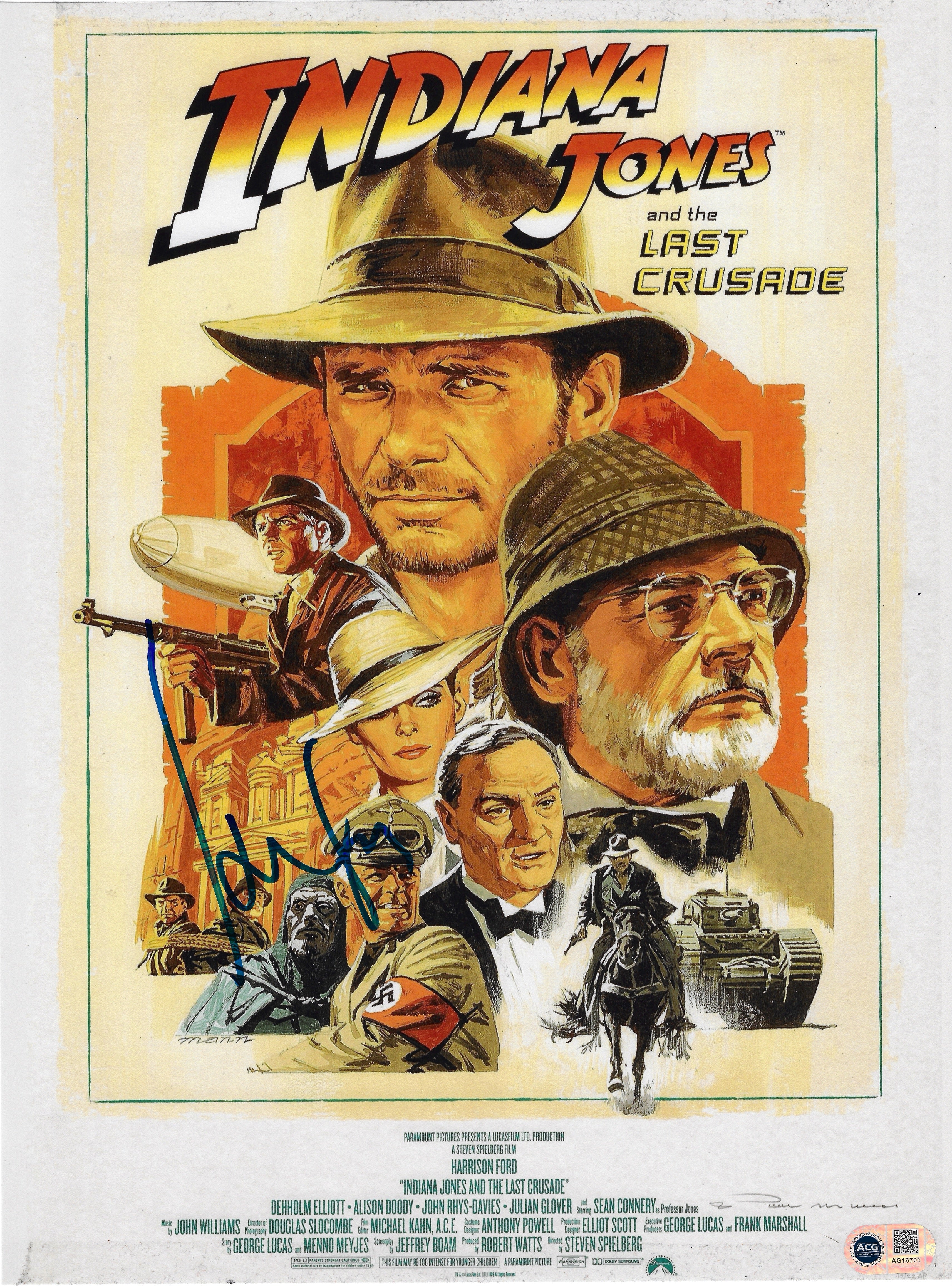 HARRISON FORD SIGNED INDIANA JONES 16x12 PHOTO (ACG CERT AG16701)