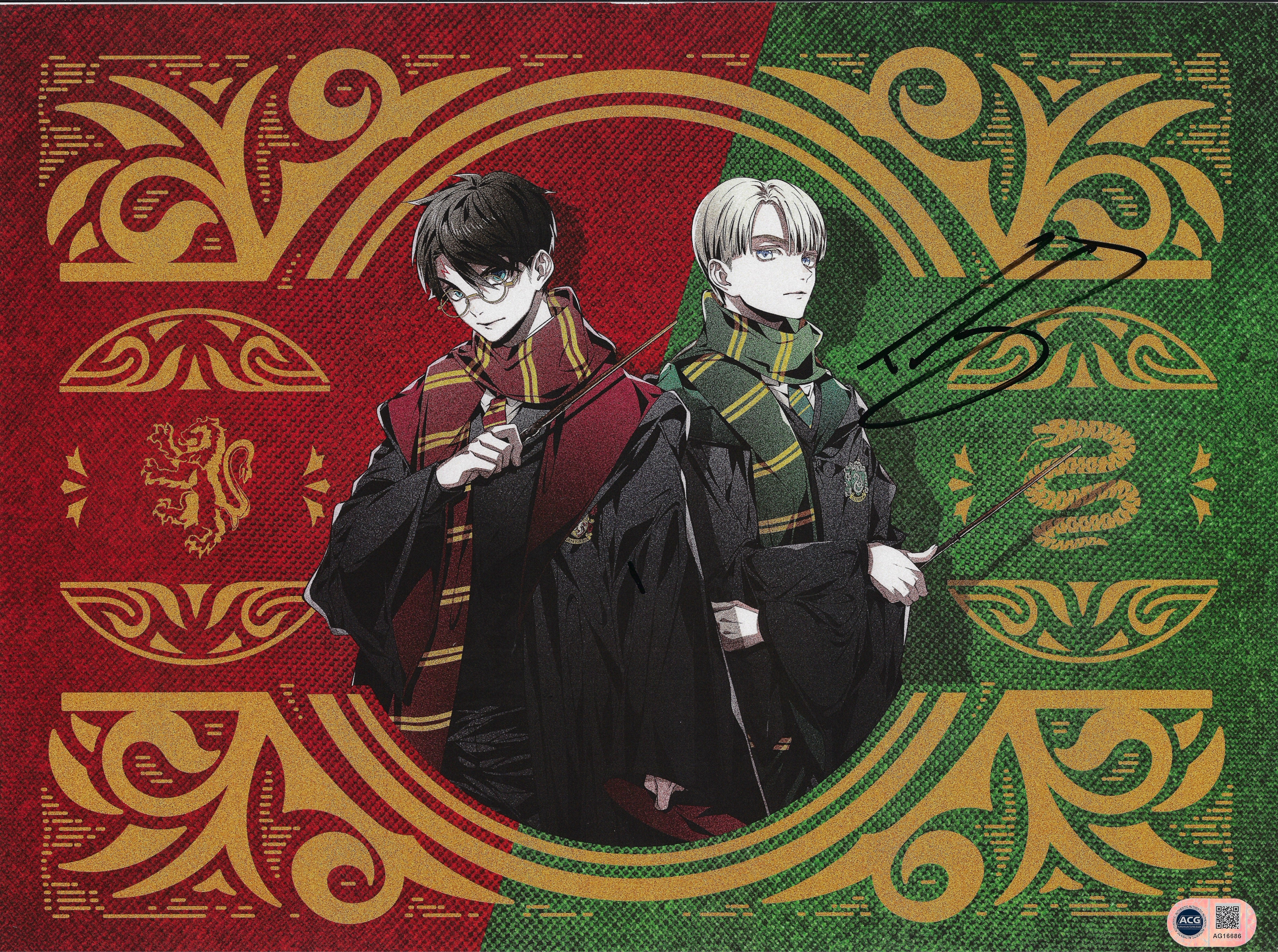 TOM FELTON SIGNED DRACO MALFOY HARRY POTTER 16x12 POSTER (ACG CERT AG16686)