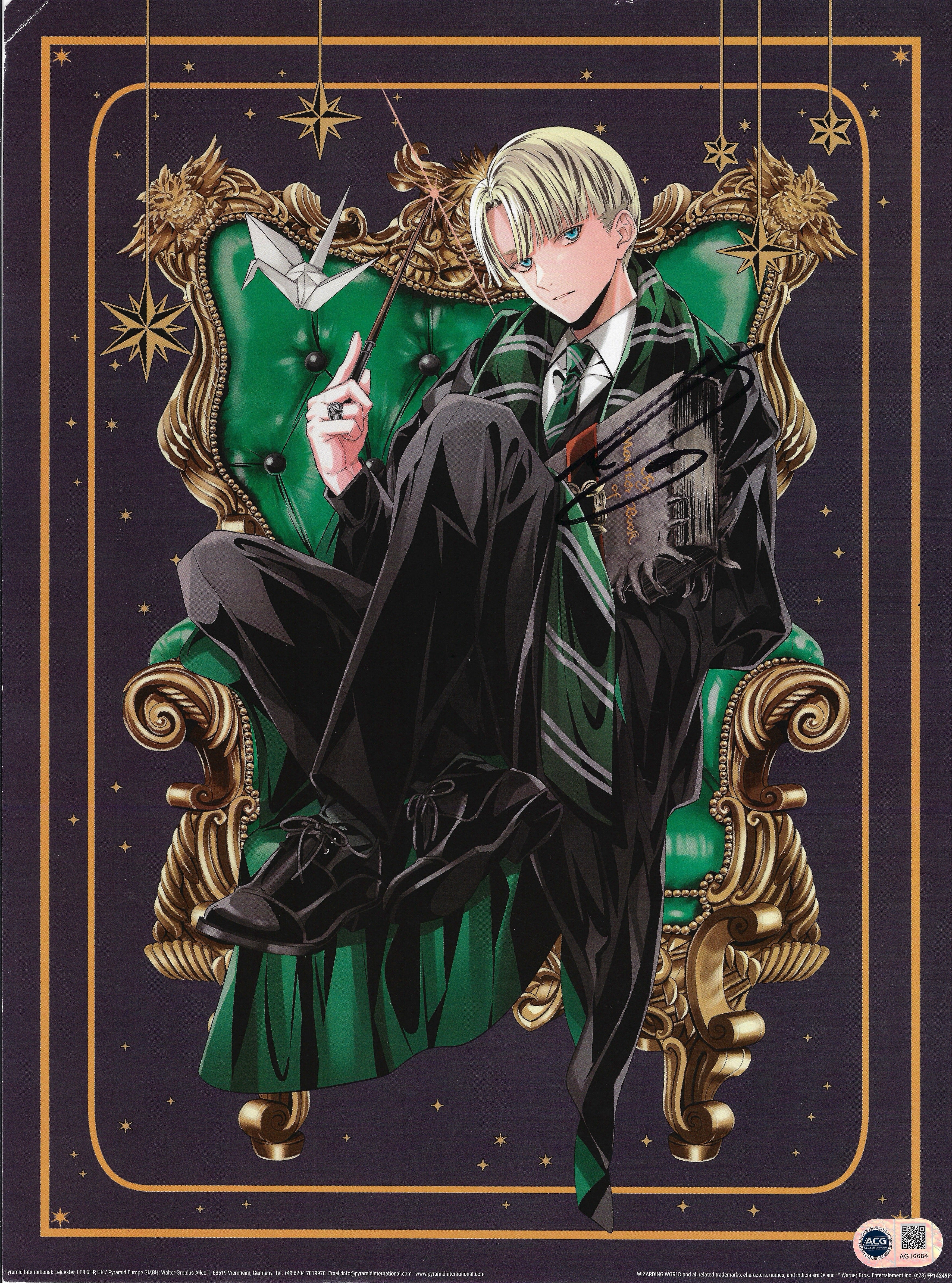 TOM FELTON SIGNED DRACO MALFOY HARRY POTTER 16x12 POSTER (ACG CERT AG16684)