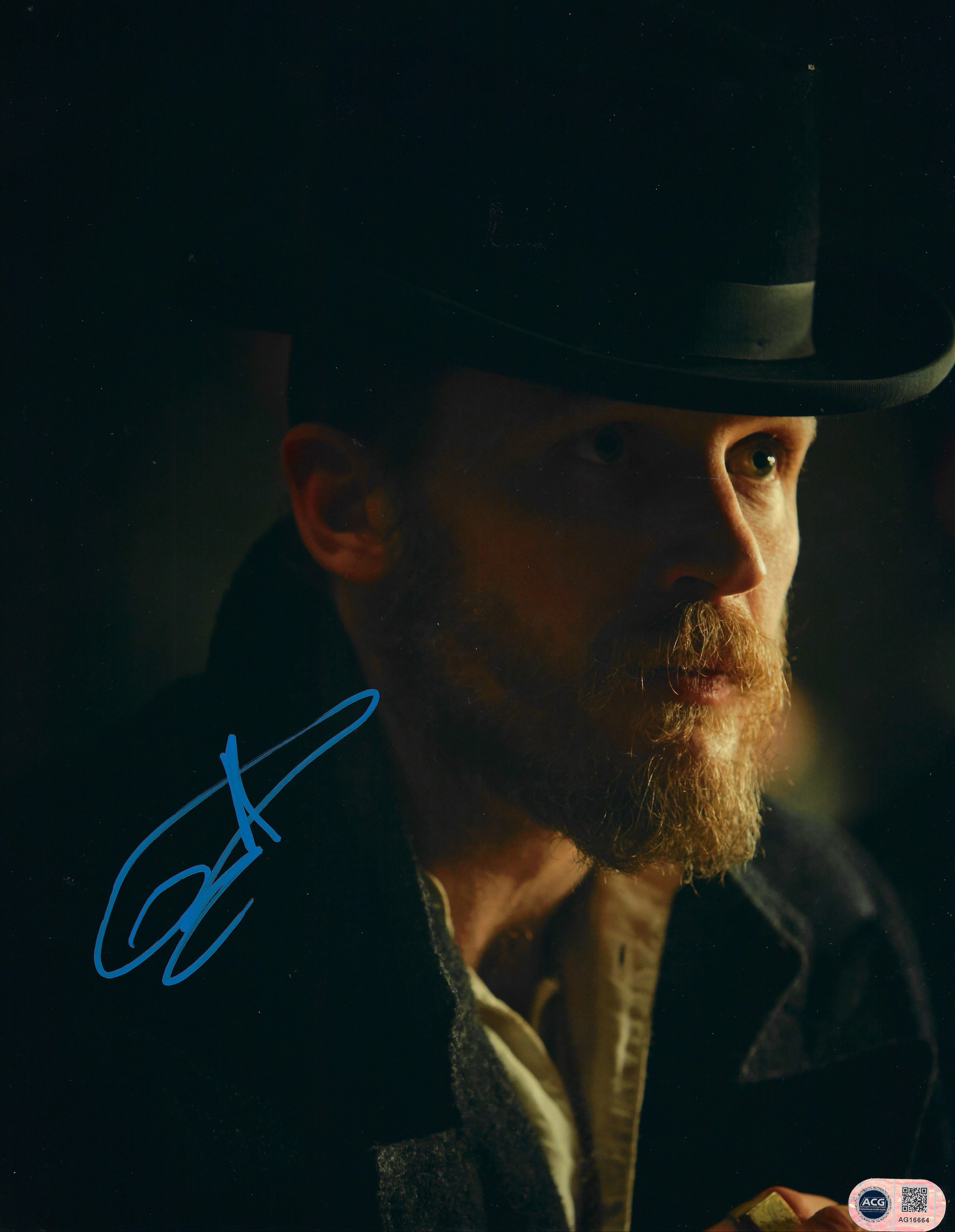 TOM HARDY SIGNED PEAKY BLINDERS 14x11 PHOTO (ACG CERT AG16664)