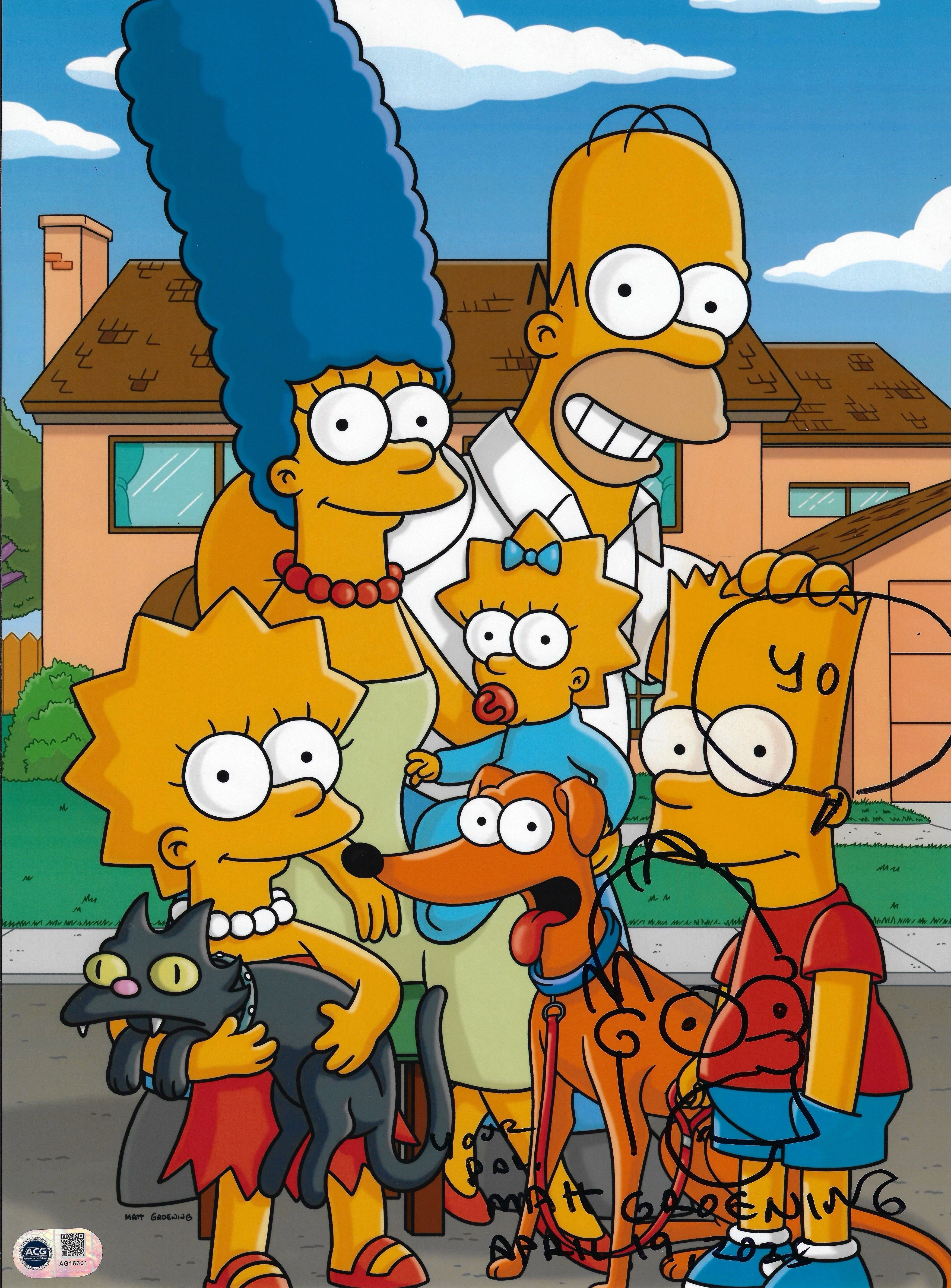 MATT GROENING SIGNED THE SIMPSONS 16x12 PHOTO (ACG CERT AG16601)