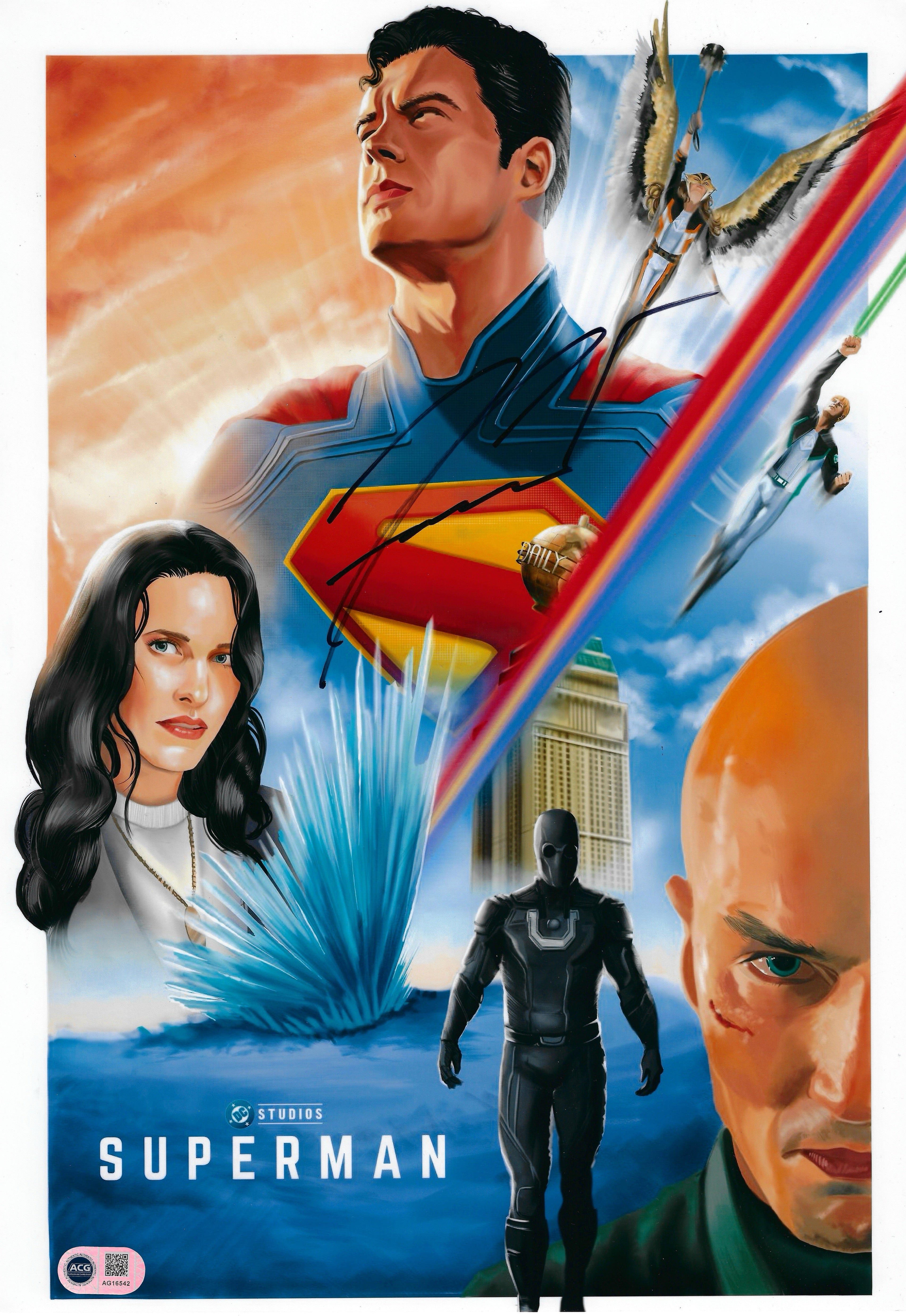 DAVID CORENSWET SIGNED SUPERMAN 16x12 PHOTO (ACG CERT AG16542)