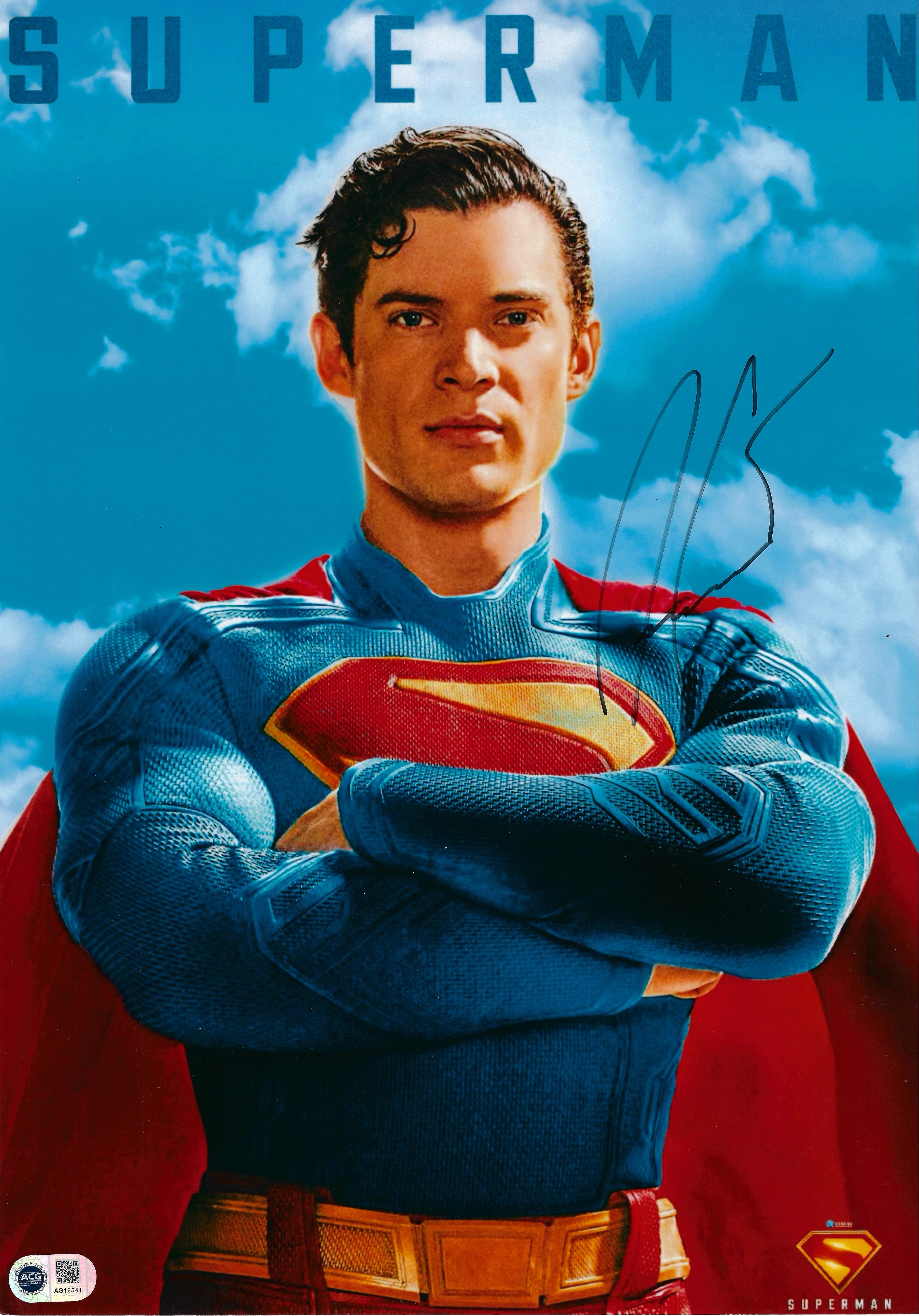 DAVID CORENSWET SIGNED SUPERMAN 16x12 PHOTO (ACG CERT AG16541)