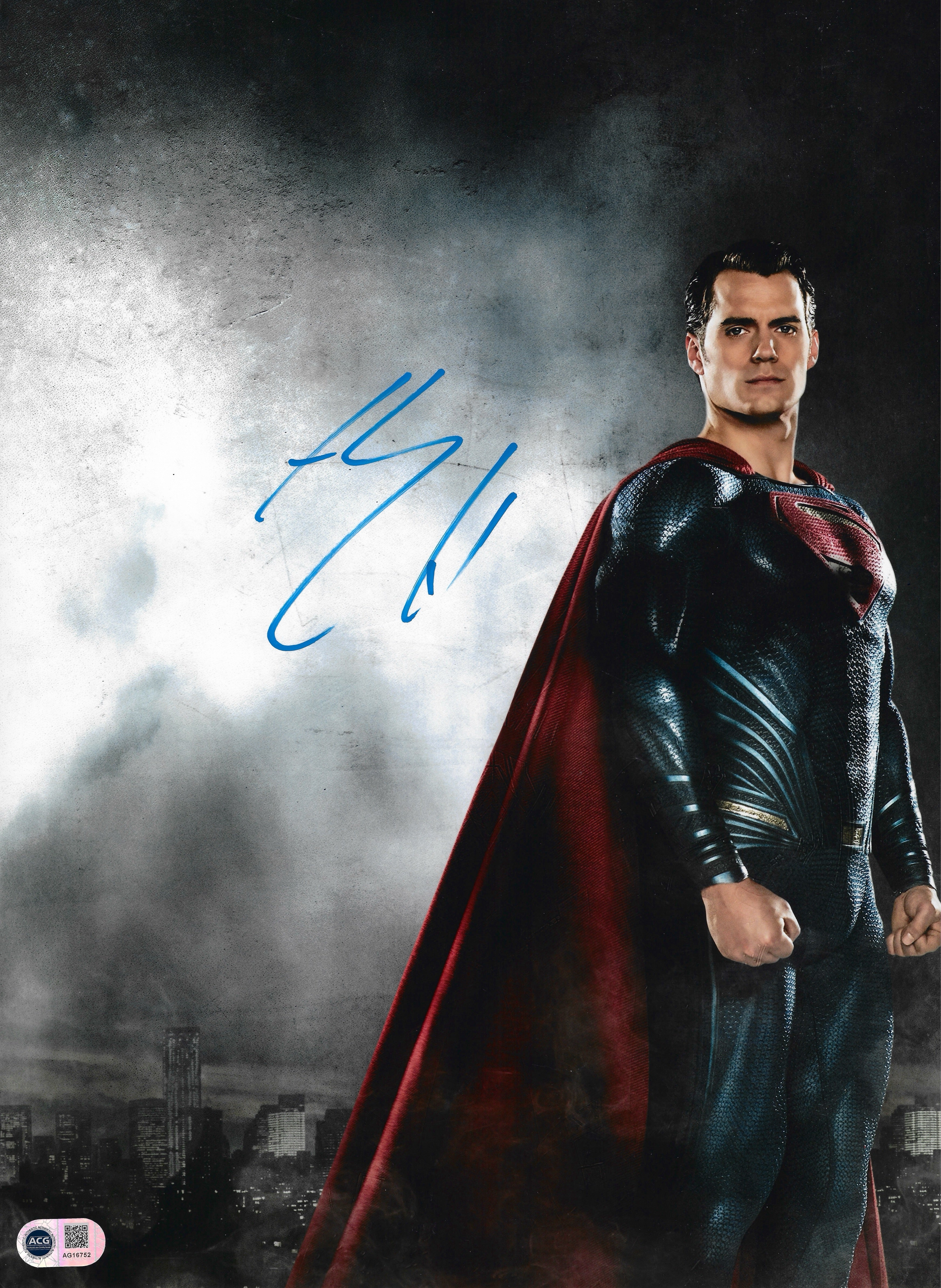 HENRY CAVILL SIGNED SUPERMAN 16x12 PHOTO (ACG CERT AG16752)