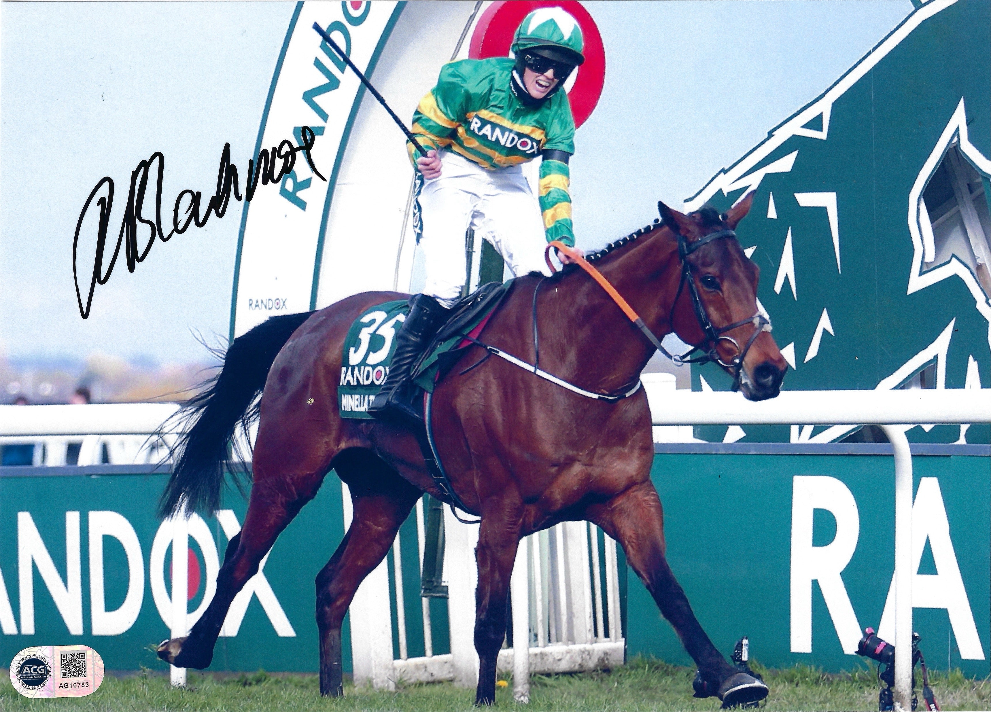 RACHAEL BLACKMORE SIGNED GRAND NATIONAL 12X8 PHOTO (ACG CERT AG16783)