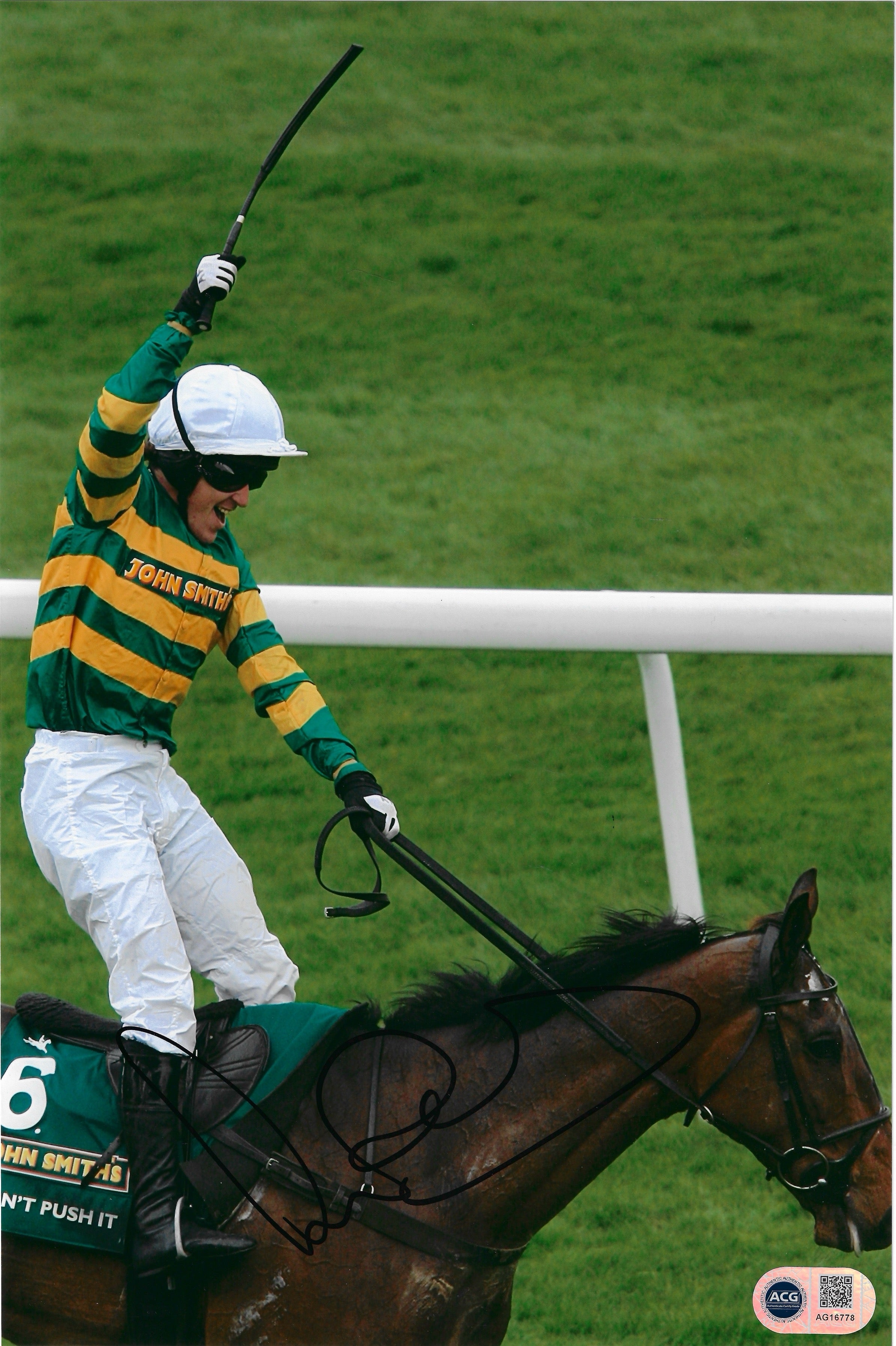 TONY AP MCCOY SIGNED GRAND NATIONAL WINNER 12X8 PHOTO (ACG CERT AG16778)