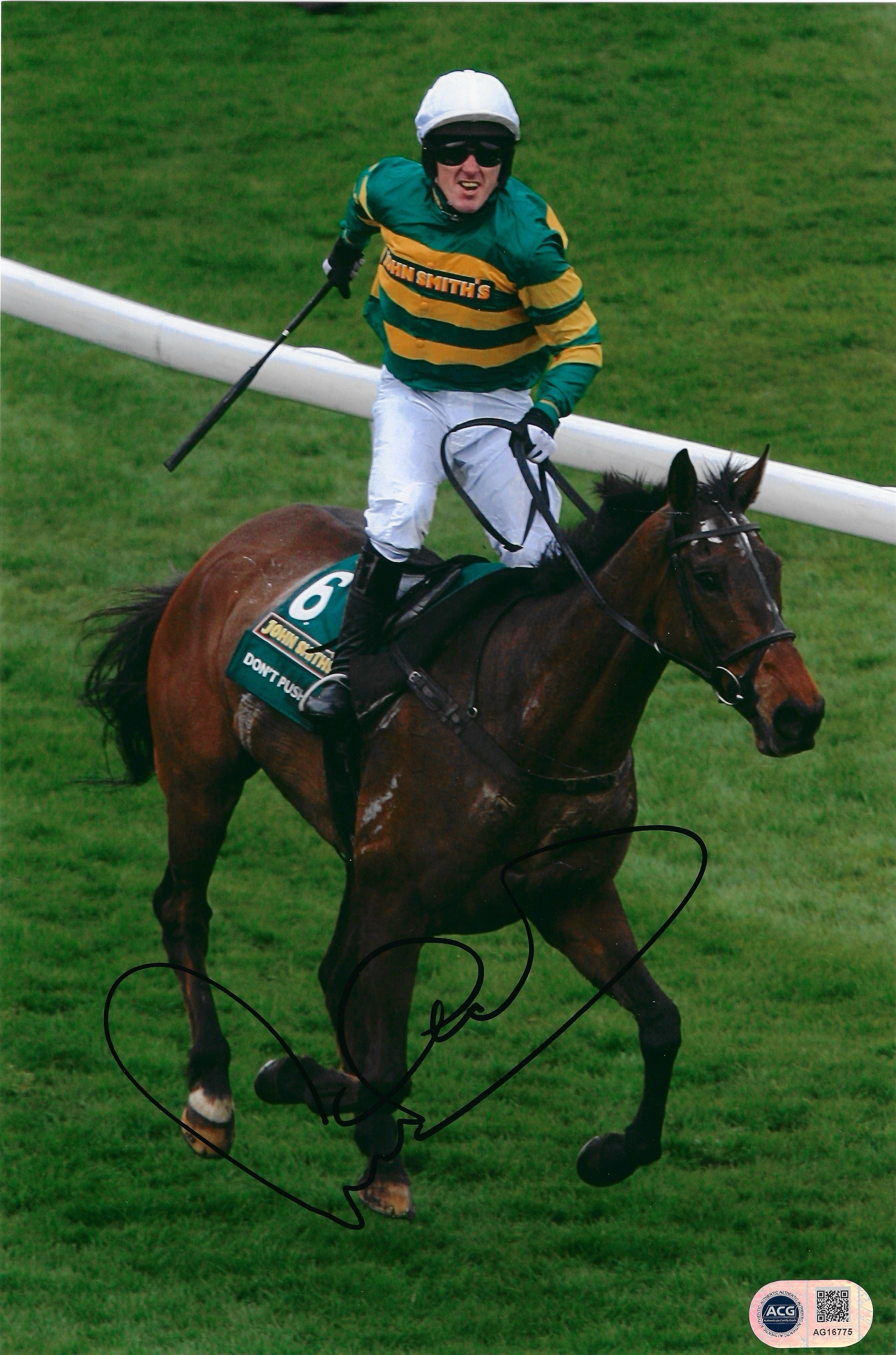 TONY AP MCCOY SIGNED GRAND NATIONAL WINNER 12X8 PHOTO (ACG CERT AG16775)