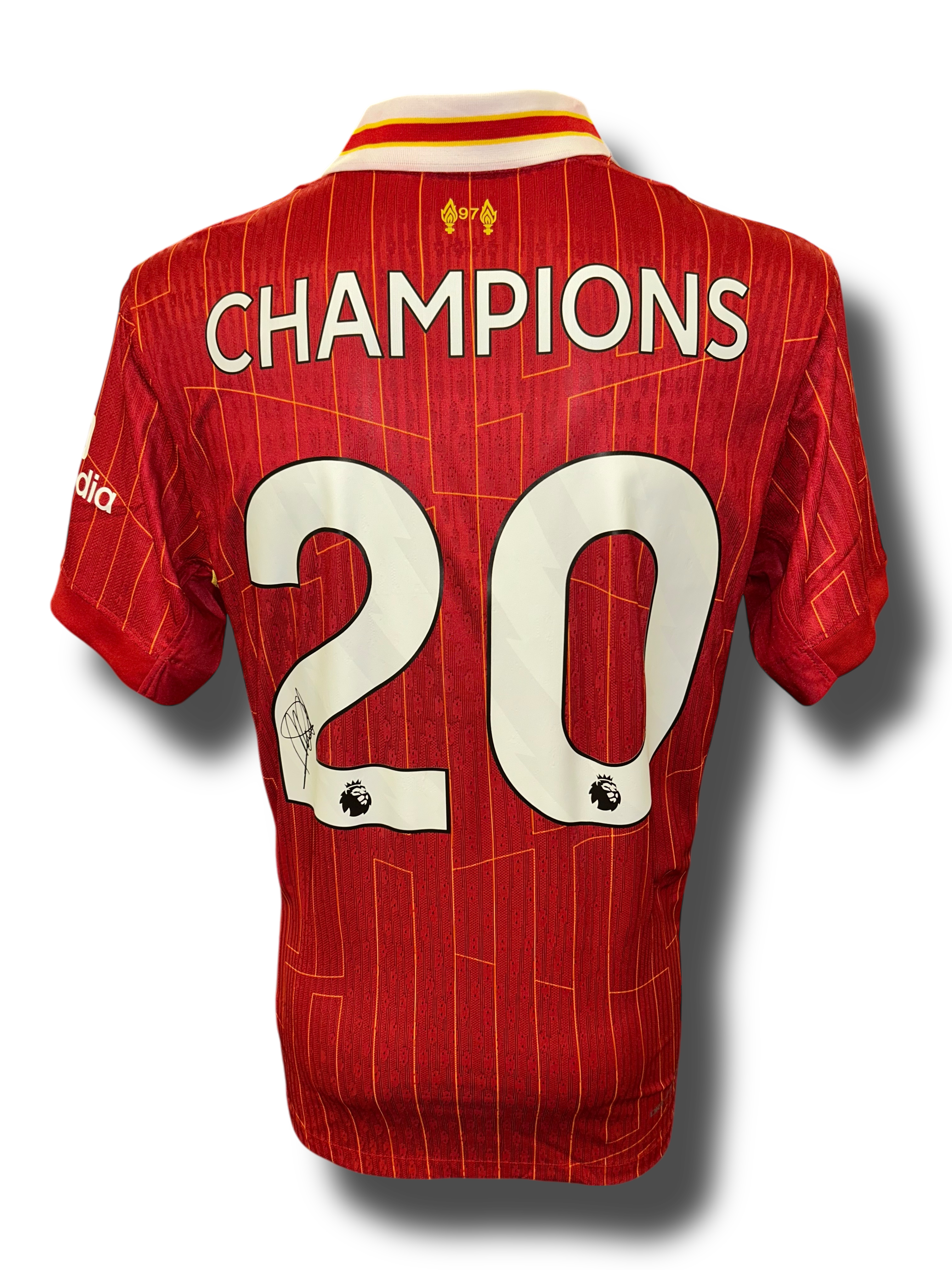 ARNE SLOT SIGNED LIVERPOOL FC 24/25 PL CHAMPIONS HOME SHIRT 2 (AFTAL COA)