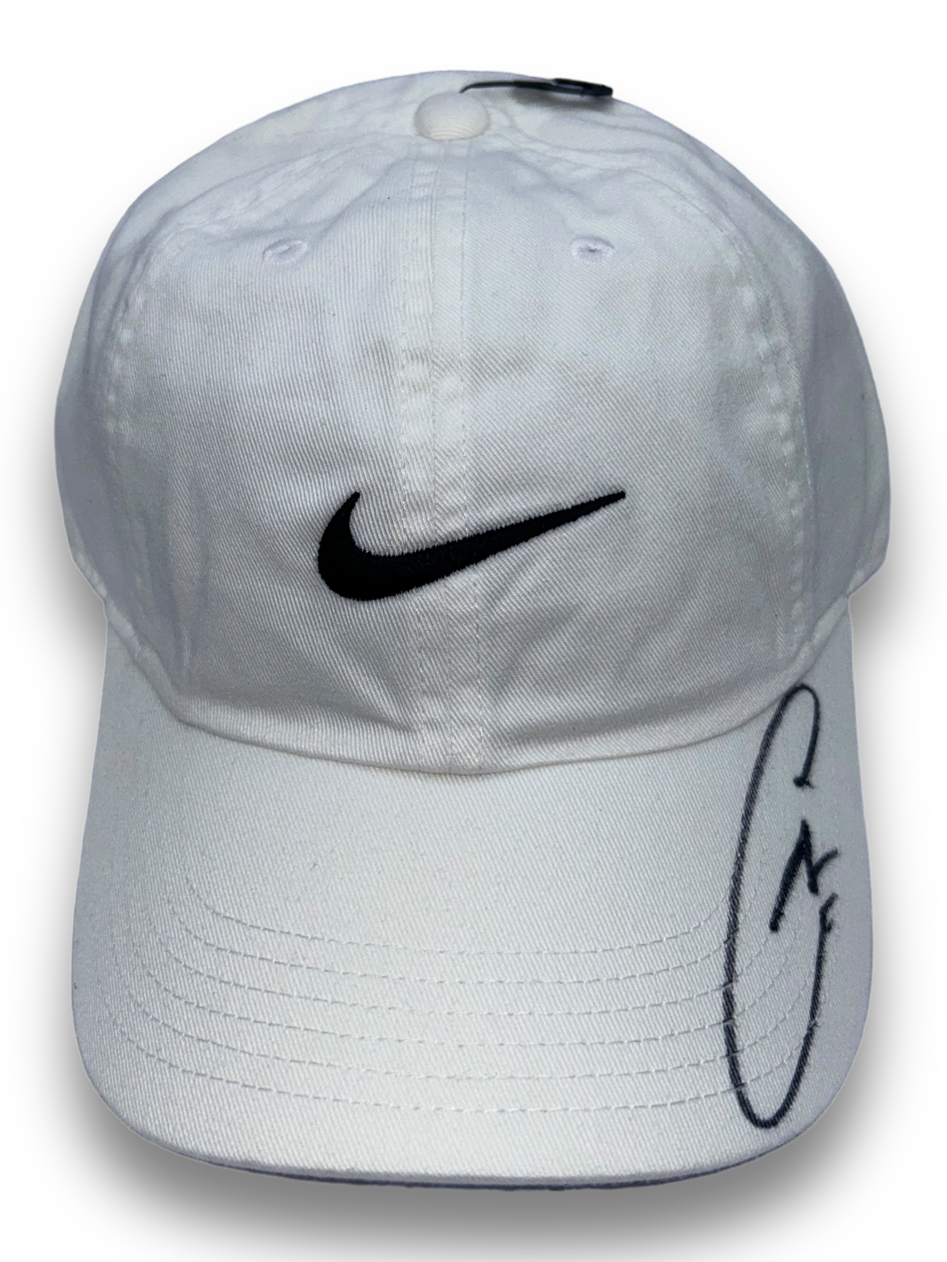 CARLOS ALCARAZ SIGNED WHITE NIKE TENNIS CAP WIMBLEDON (AFTAL COA)