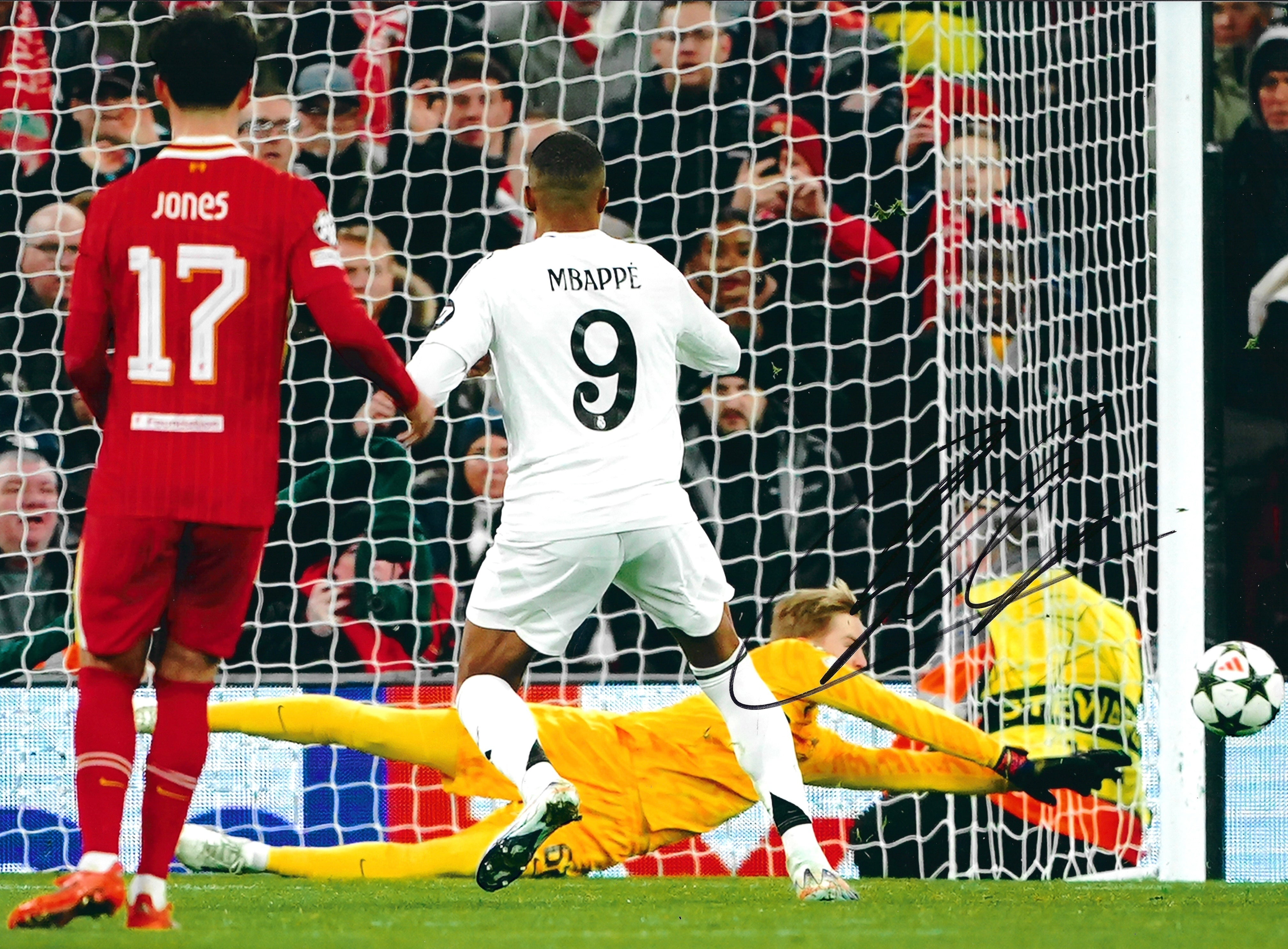 CAOIMHIN KELLEHER SIGNED LIVERPOOL MBAPPE PEN SAVE 16X12 PHOTO (AFTAL COA) 8
