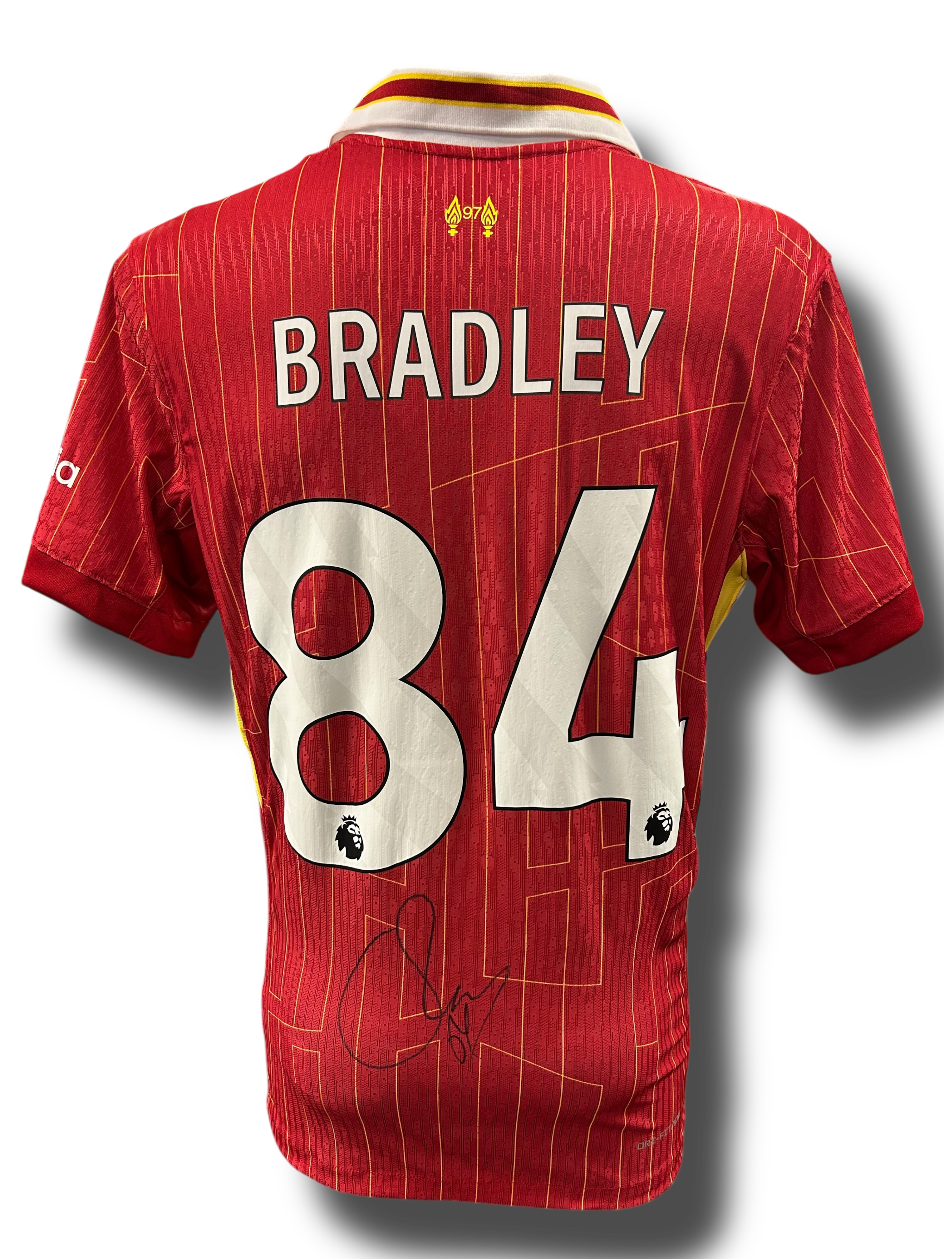 CONOR BRADLEY SIGNED LIVERPOOL FC 2024/25 PLAYER HOME SHIRT (AFTAL COA)