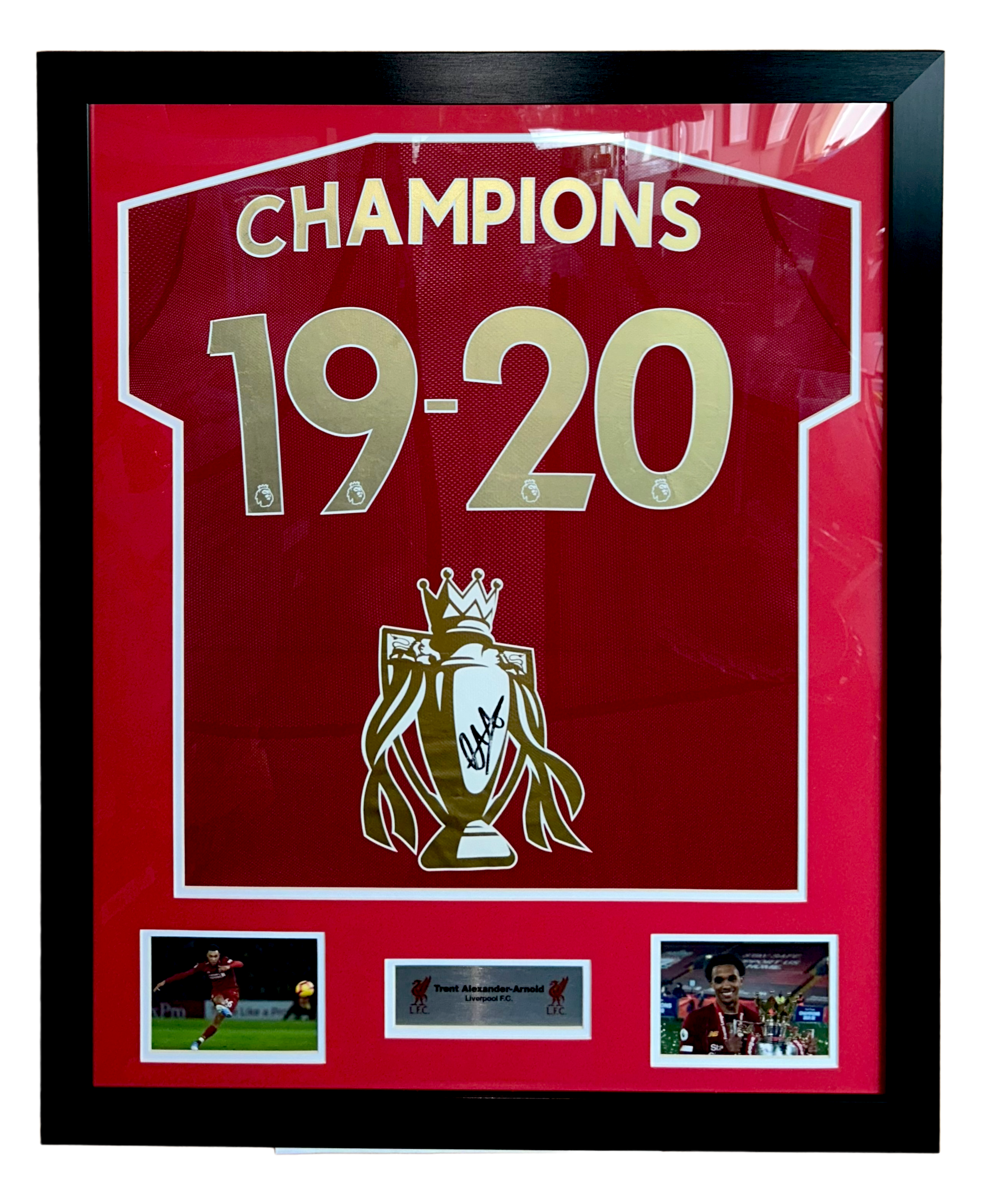 TRENT ALEXANDER-ARNOLD SIGNED FRAMED LIVERPOOL FC CHAMPIONS SHIRT (AFTAL COA)