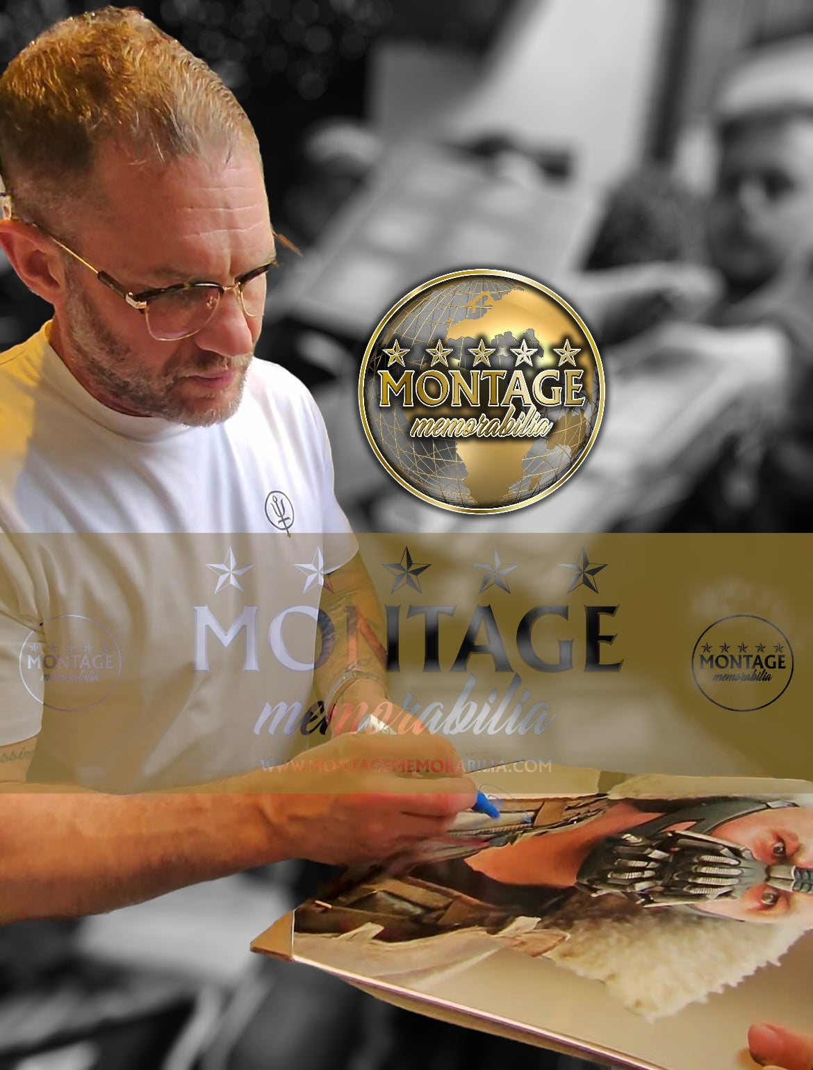 TOM HARDY SIGNED BANE BATMAN 14x11 PHOTO (ACG CERT AG16660)