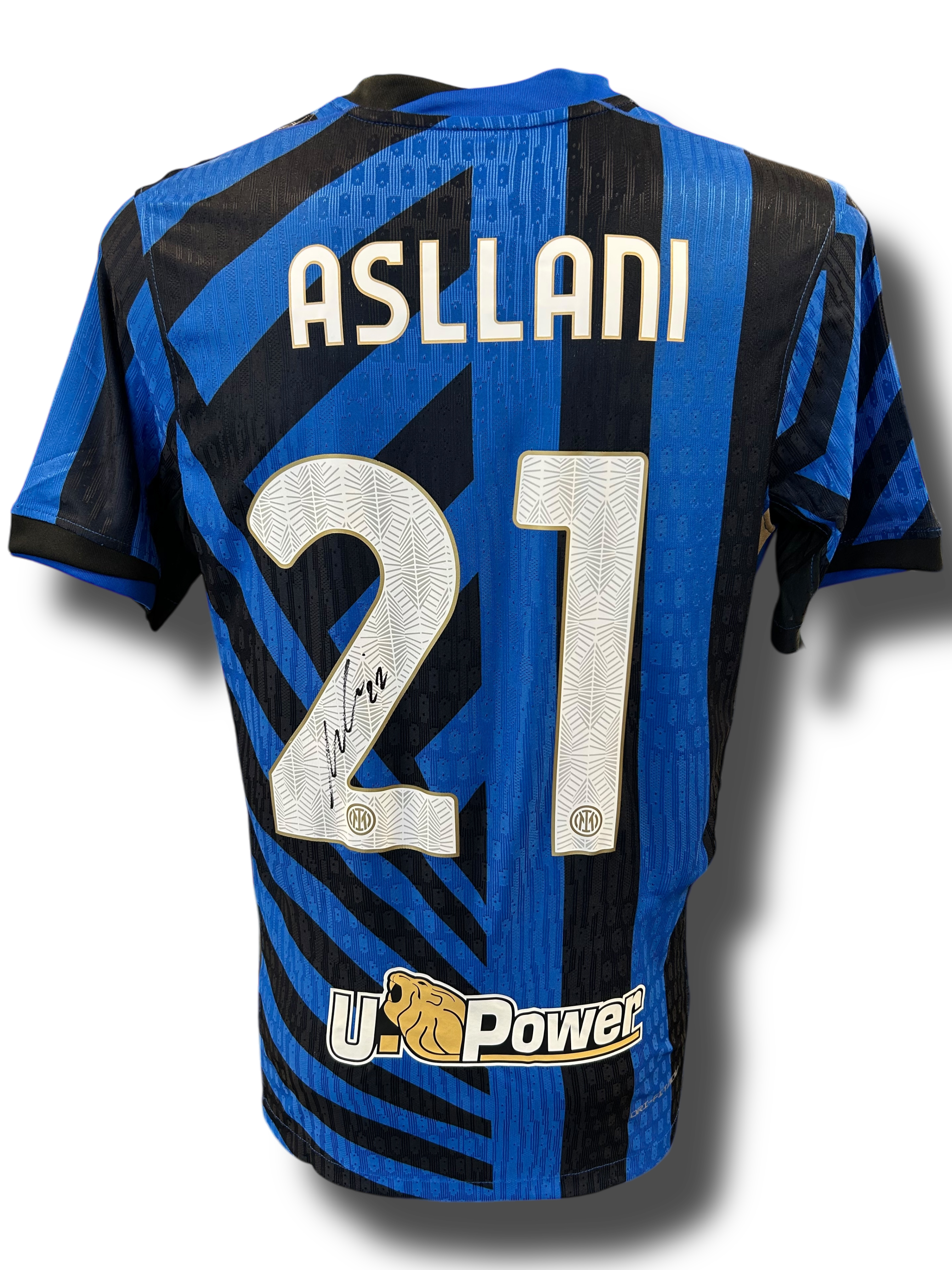 KRISTJAN ASSLANI SIGNED 2024/25 INTER MILAN HOME PLAYER SHIRT ASSLANI 21 (AFTAL COA)