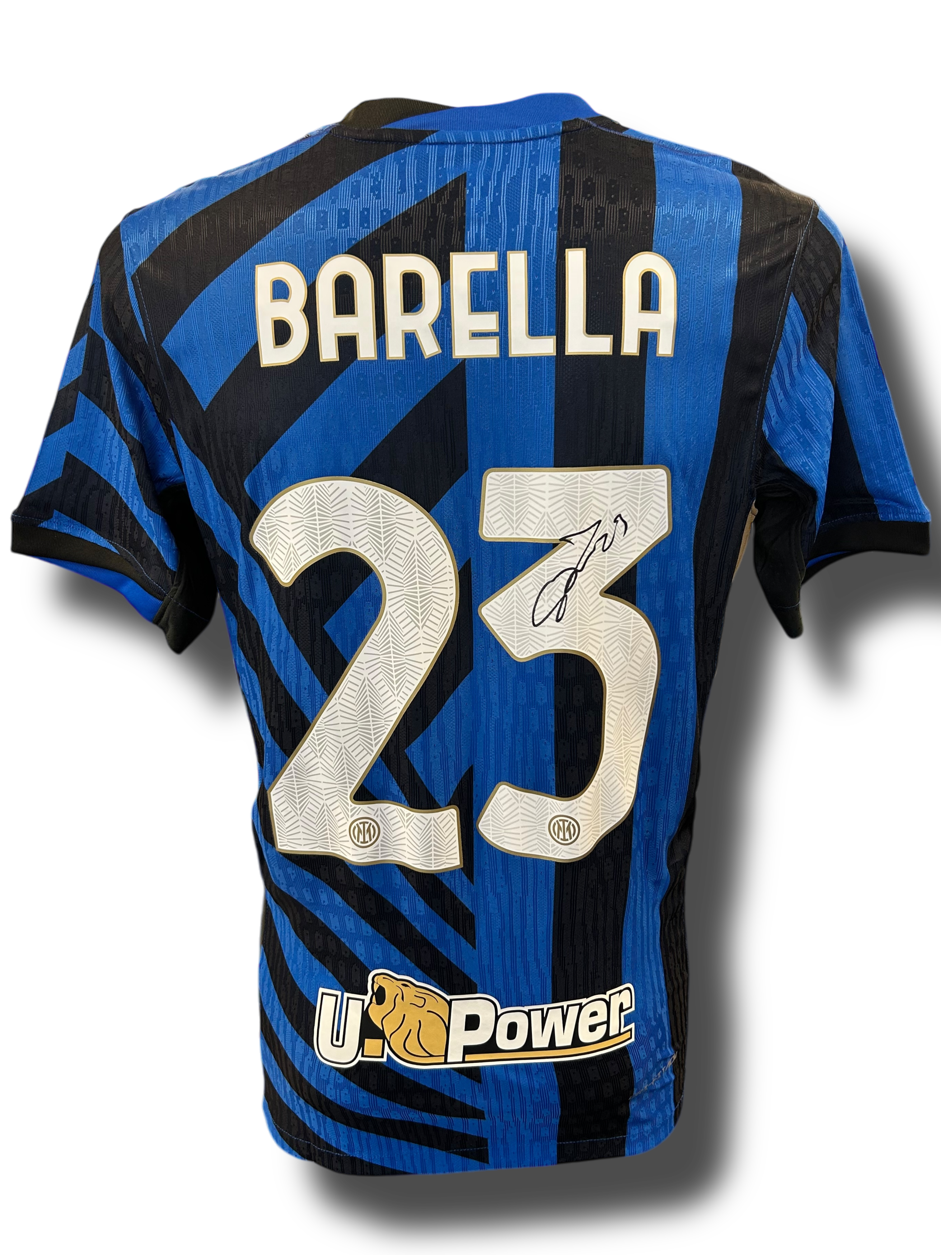 NICOLO BARELLA SIGNED 2024/25 INTER MILAN HOME PLAYER SHIRT BARELLA 23 (AFTAL COA)