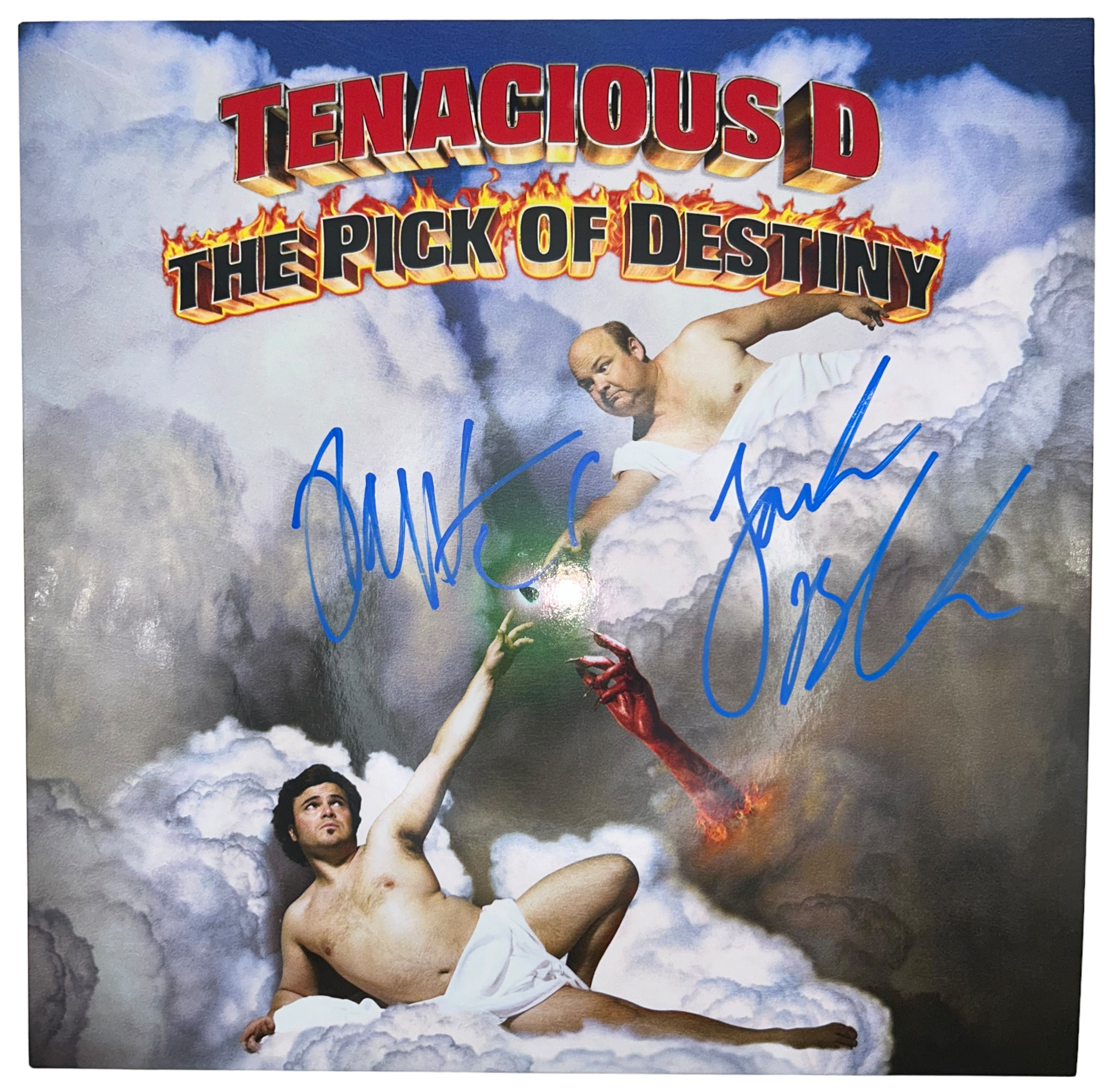 TENACIOUS D JACK BLACK KYLE GASS SIGNED PICK OF DESTINY VINYL (AFTAL COA)