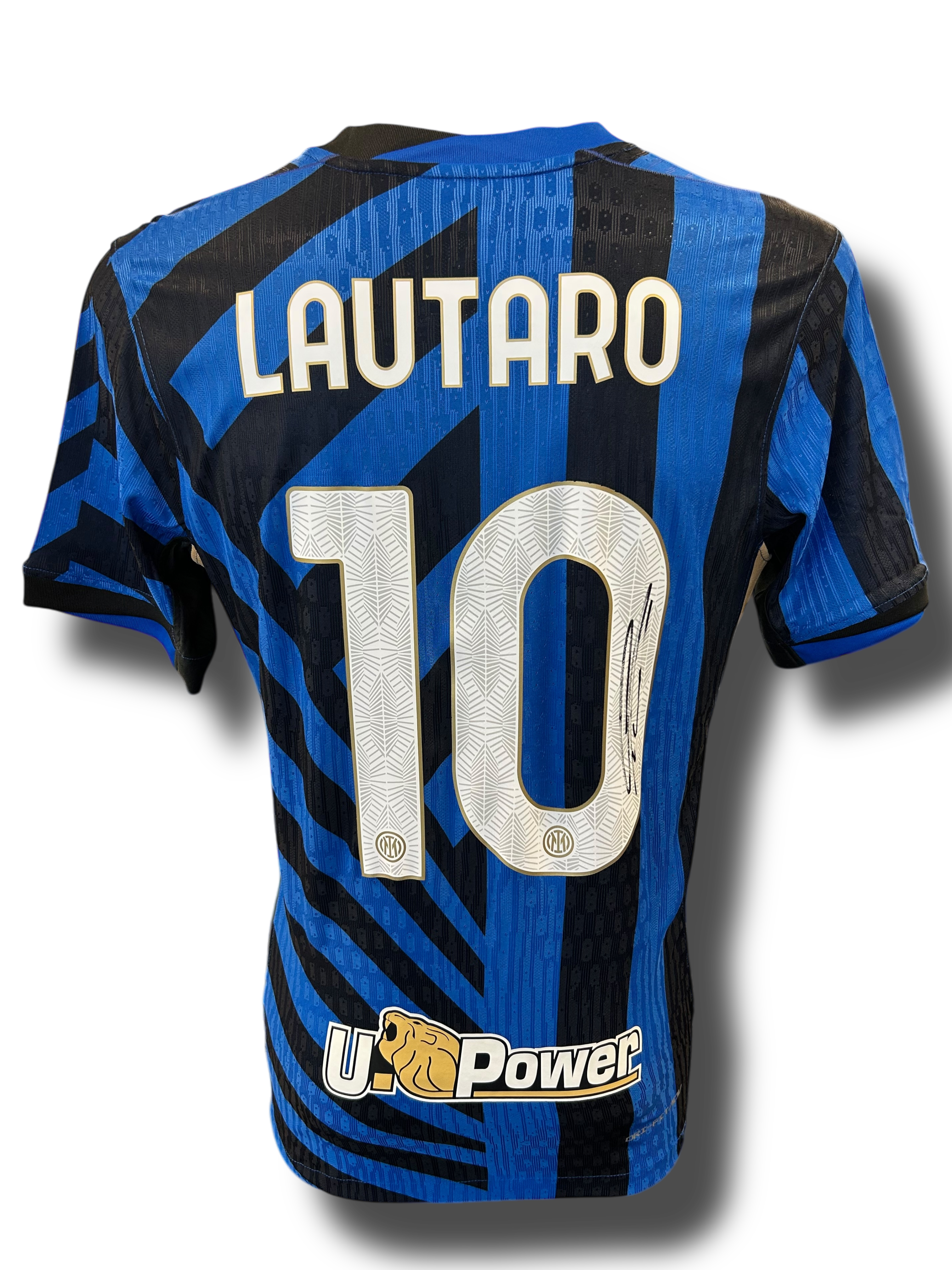 LAUTARO MARTINEZ SIGNED 2024/25 INTER MILAN HOME PLAYER SHIRT LAUTARO 10 (AFTAL COA)