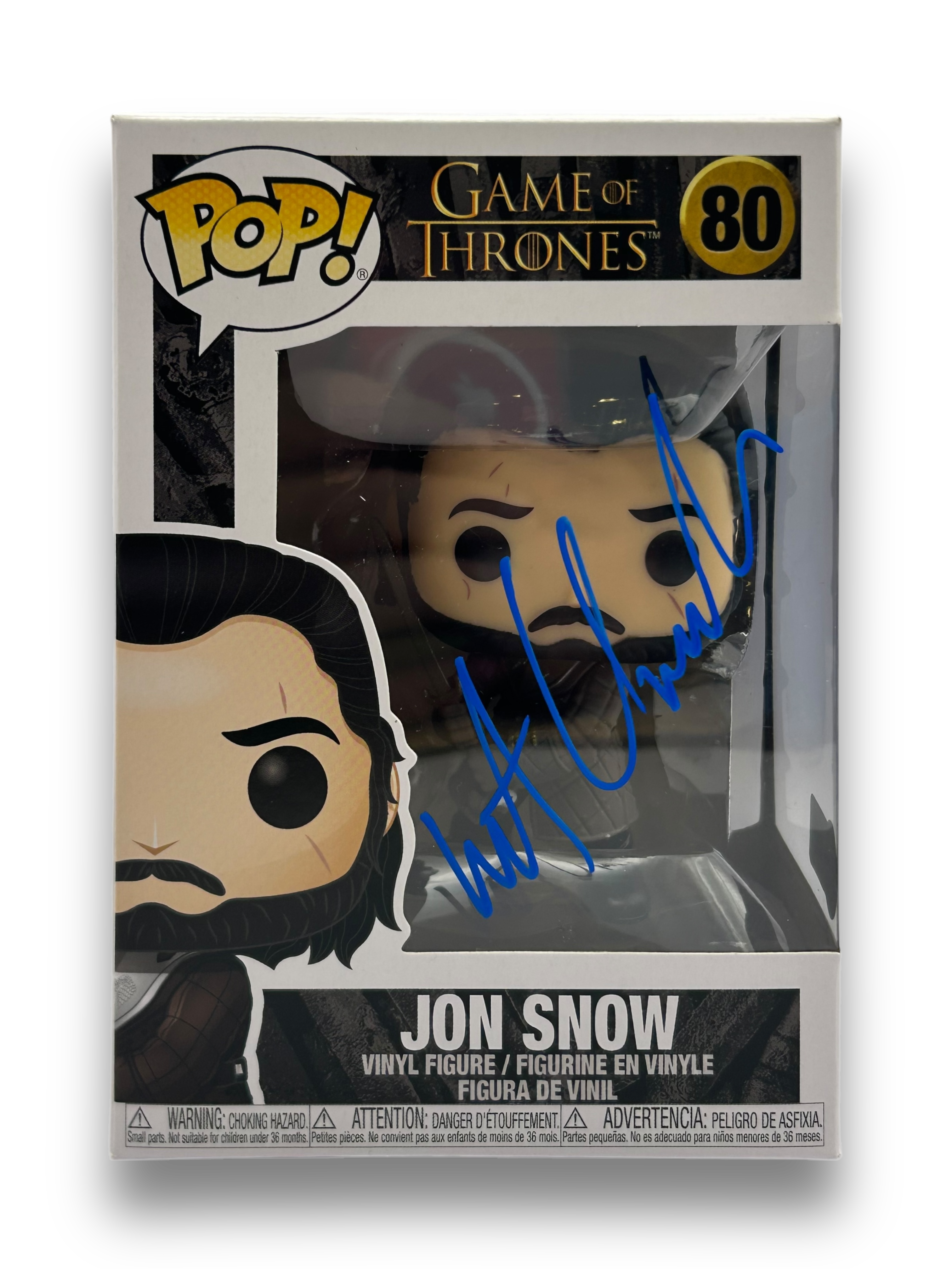 KIT HARINGTON SIGNED JON SNOW GAME OF THRONES #80 FUNKO POP! (AFTAL AUTHENTICATED)