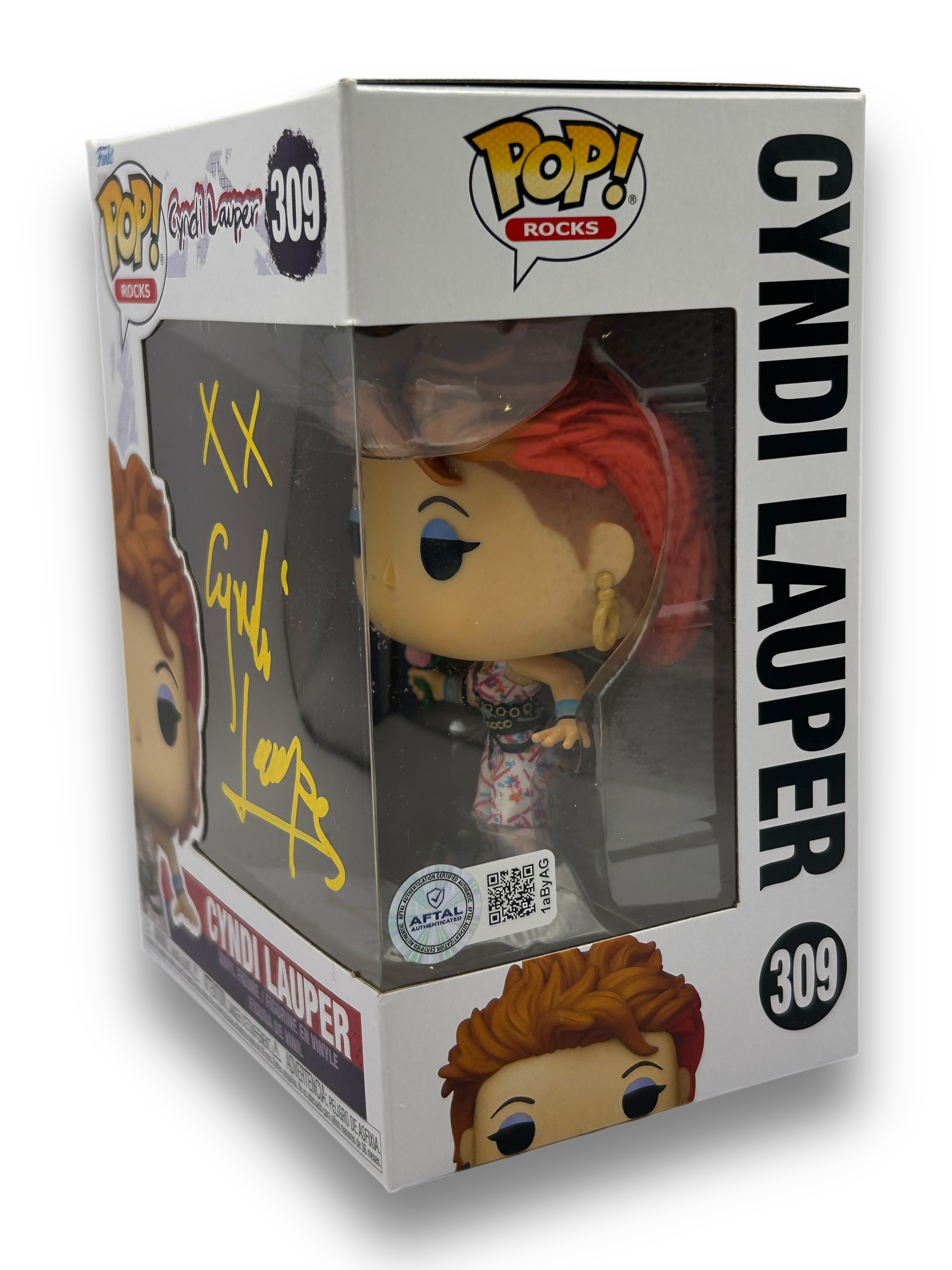 CYNDI LAUPER SIGNED #309 FUNKO POP! (AFTAL AUTHENTICATED)