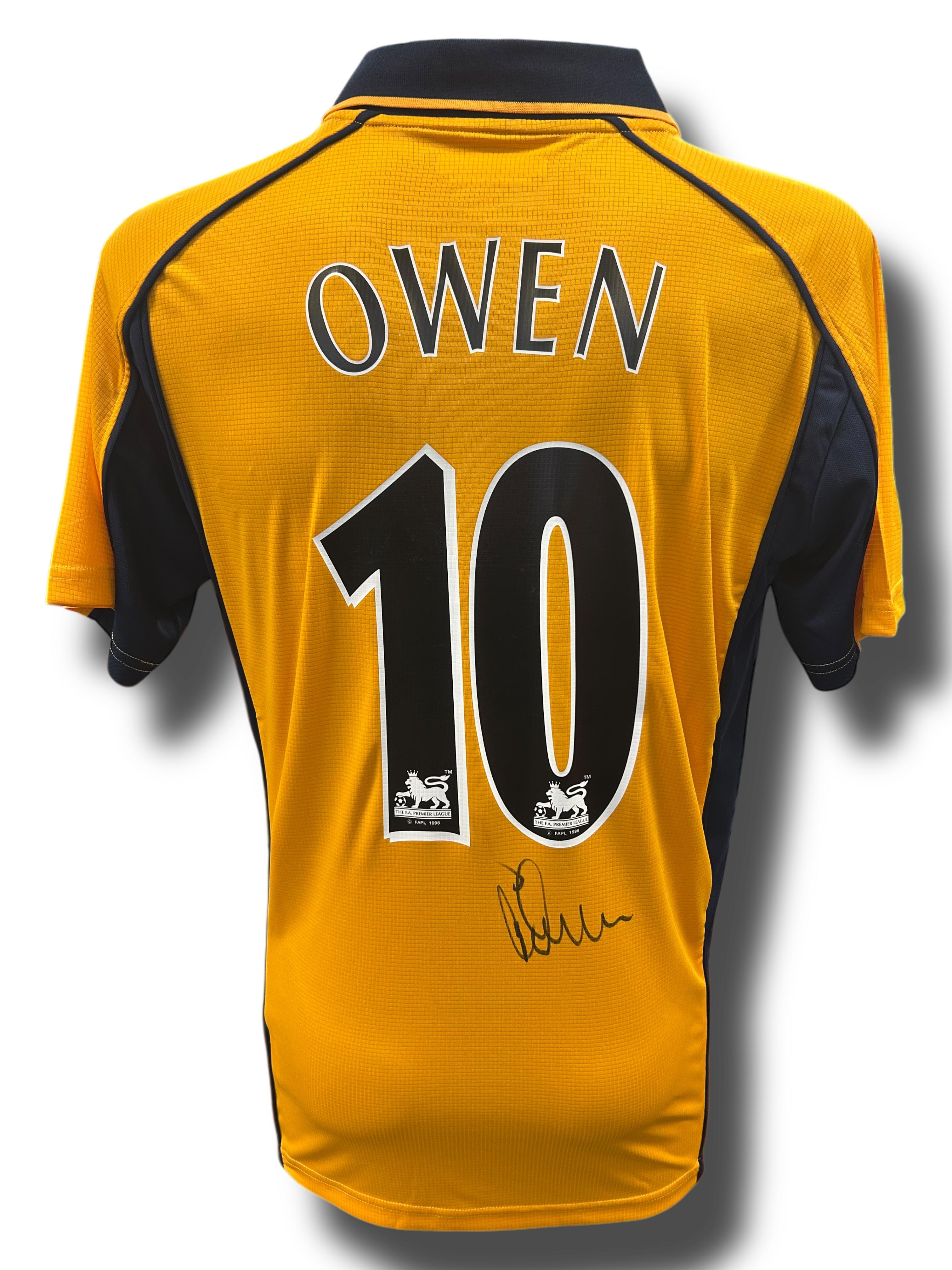 MICHAEL OWEN SIGNED 2000/01 LIVERPOOL FC OWEN 10 AWAY SHIRT (AFTAL COA)