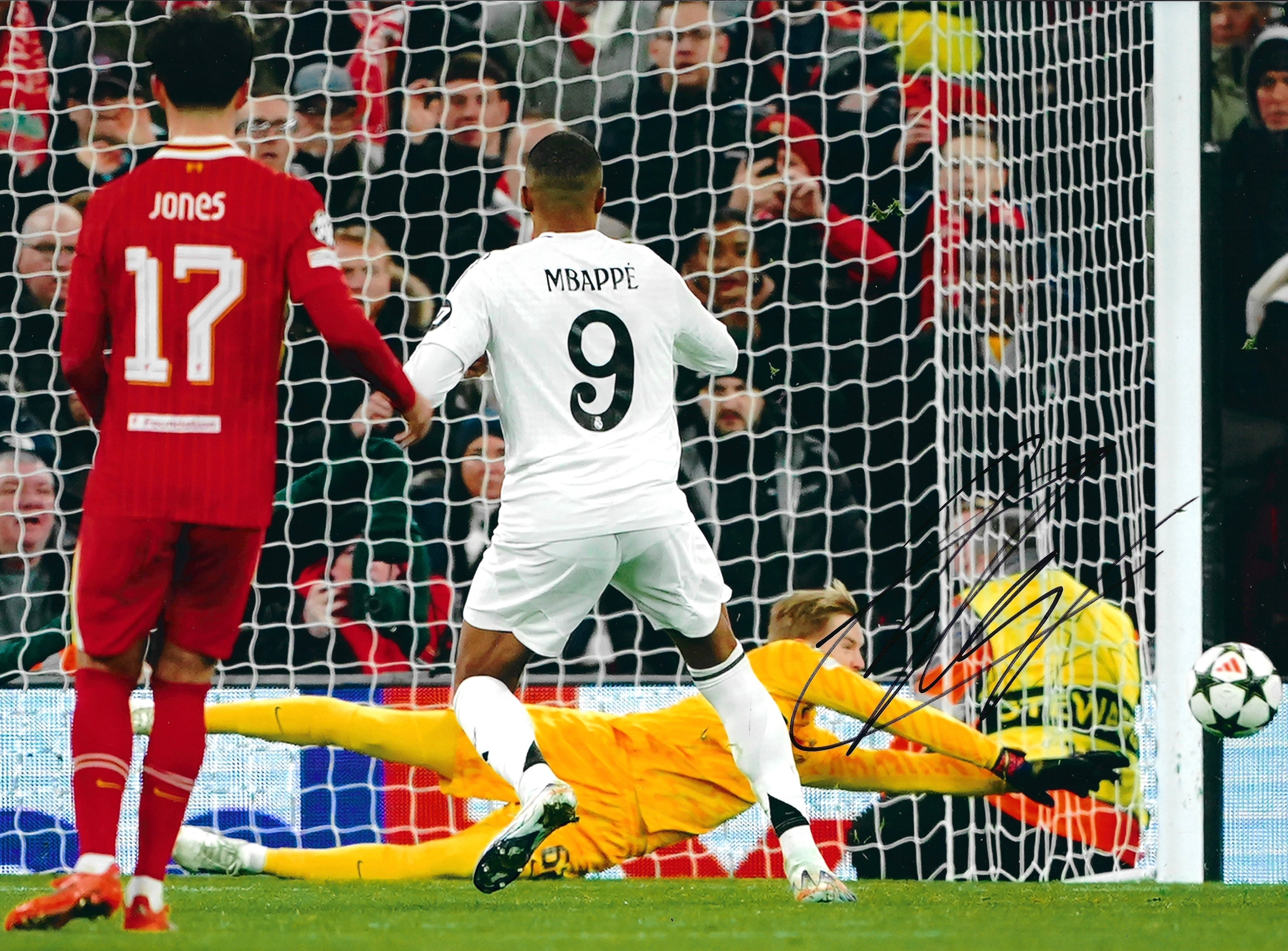 CAOIMHIN KELLEHER SIGNED LIVERPOOL MBAPPE PEN SAVE 16X12 PHOTO (AFTAL COA) 3