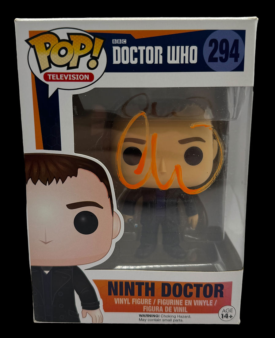 CHRISTOPHER ECCLESTONE SIGNED DR WHO NINTH DOCTOR FUNKO POP 294 AFTAL COA