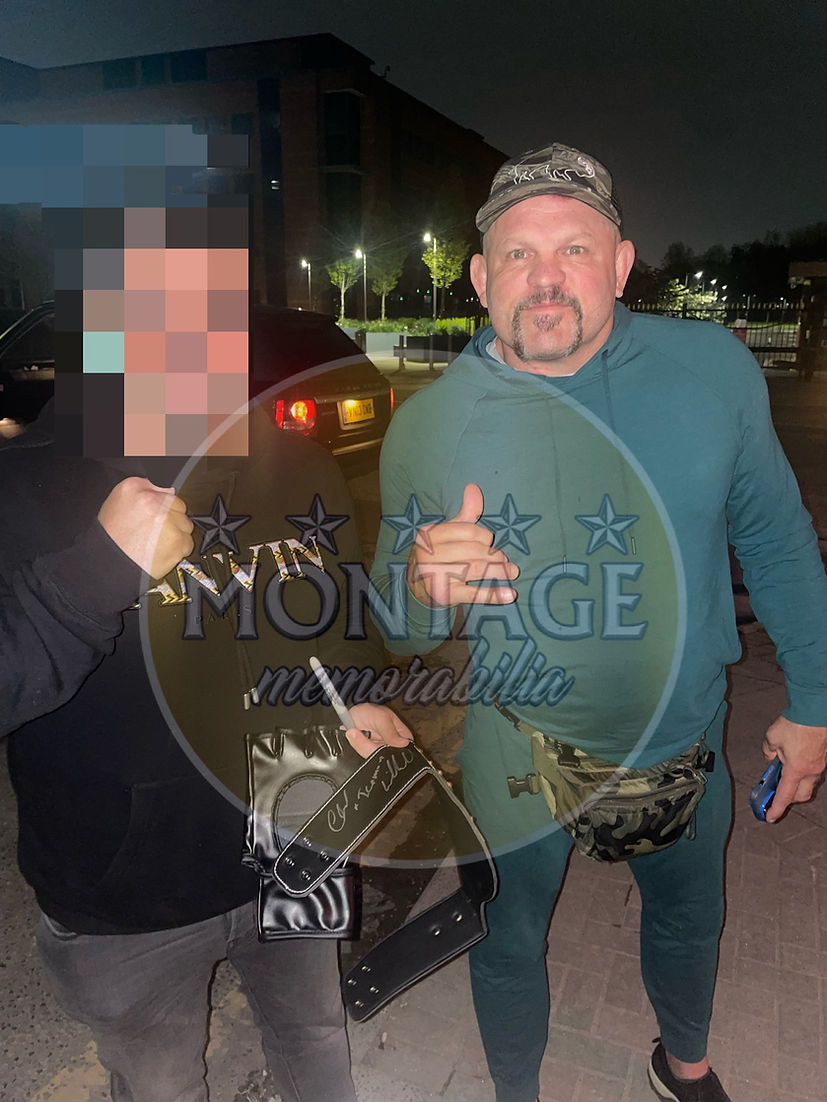 CHUCK LIDDELL THE ICEMAN SIGNED UFC MMA MINI CHAMPIONSHIP BELT (AFTAL COA)