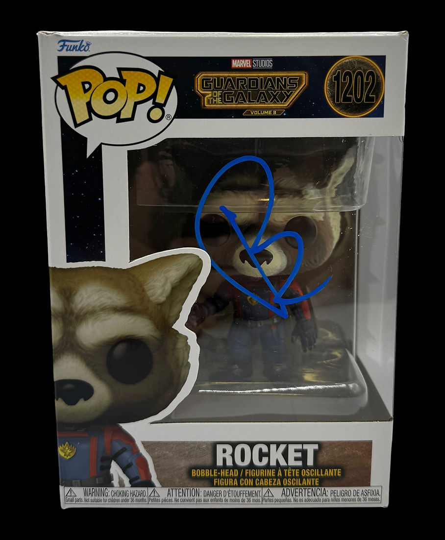 BRADLEY COOPER SIGNED ROCKET FUNKO POP! #1202 (AFTAL COA)