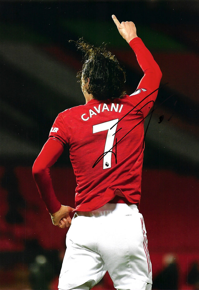 EDINSON CAVANI SIGNED 12X8 MANCHESTER UNITED PHOTOGRAPH (AFTAL COA)