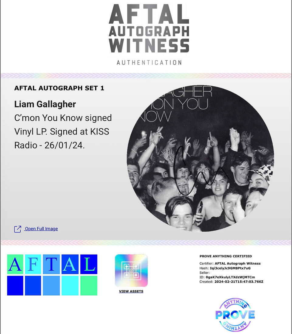 LIAM GALLAGHER SIGNED C’MON YOU KNOW VINYL LP (AFTAL WITNESSED COA)