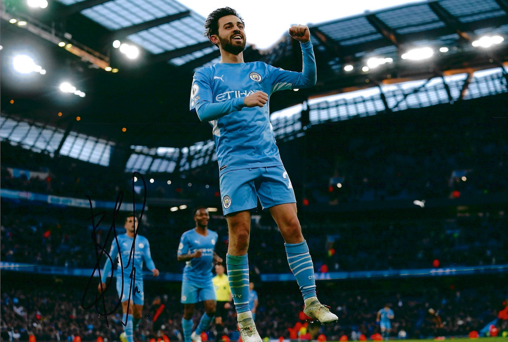 BERNARDO SILVA SIGNED MANCHESTER CITY 12X8 PHOTOGRAPH (AFTAL COA)