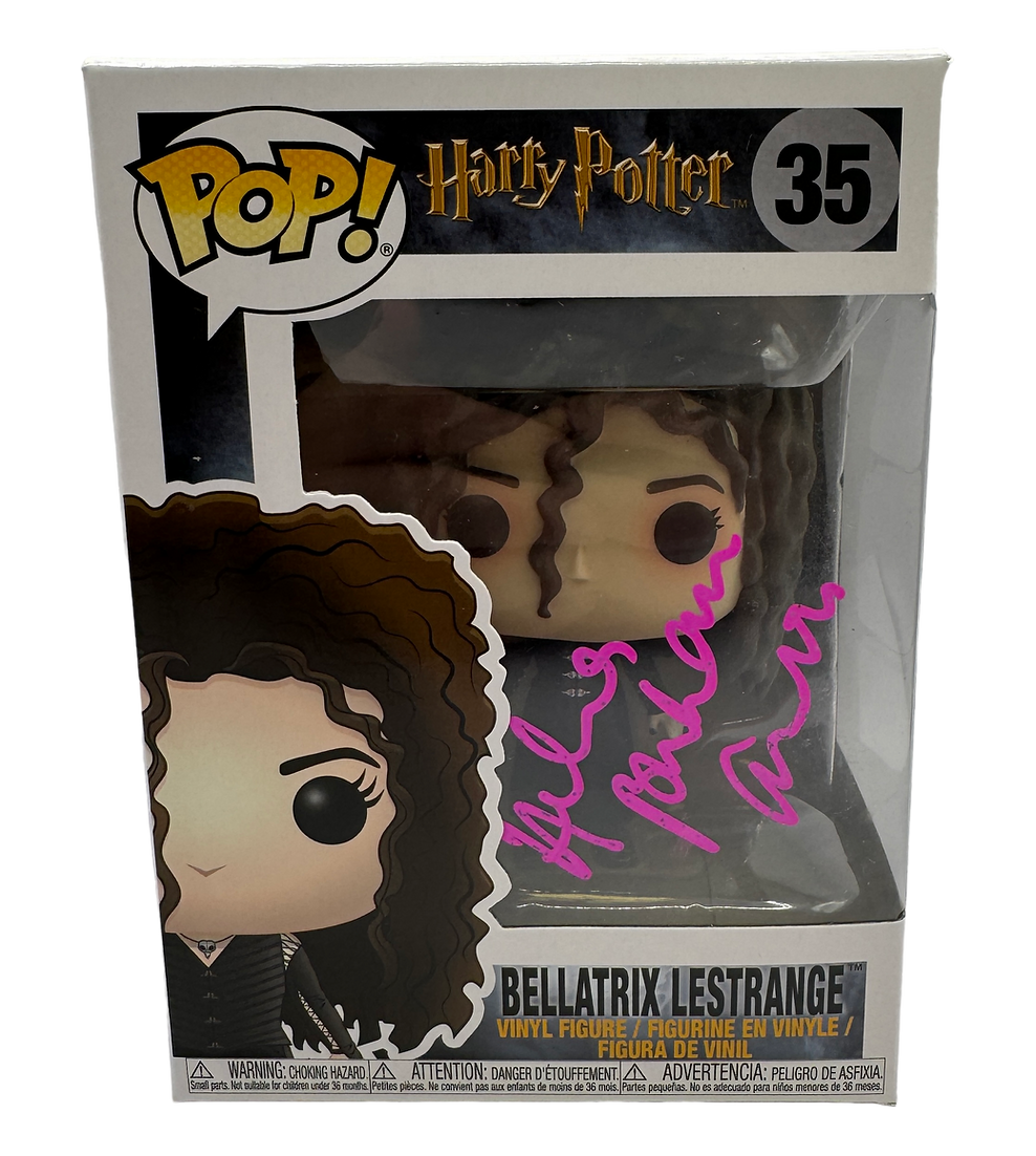 HELENA BONHAM-CARTER SIGNED BELLATRIX LESTRANGE FUNKO POP! #35 (AFTAL COA)