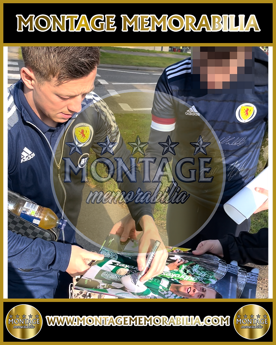 CALLUM MCGREGOR SIGNED PREMIER SPORTS TROPHY 16X12 CELTIC FC PHOTO (AFTAL COA)