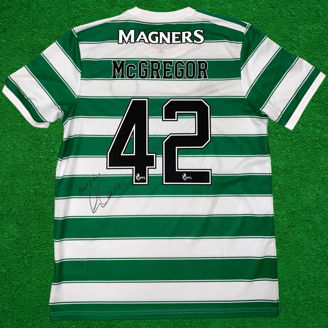 CALLUM MCGREGOR SIGNED CELTIC FC CHAMPIONS 2021/22 HOME SHIRT (AFTAL COA)
