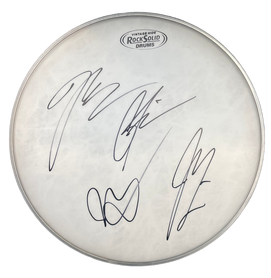 KINGS OF LEON BAND SIGNED 12" DRUMSKIN (ACOA RACC COA)