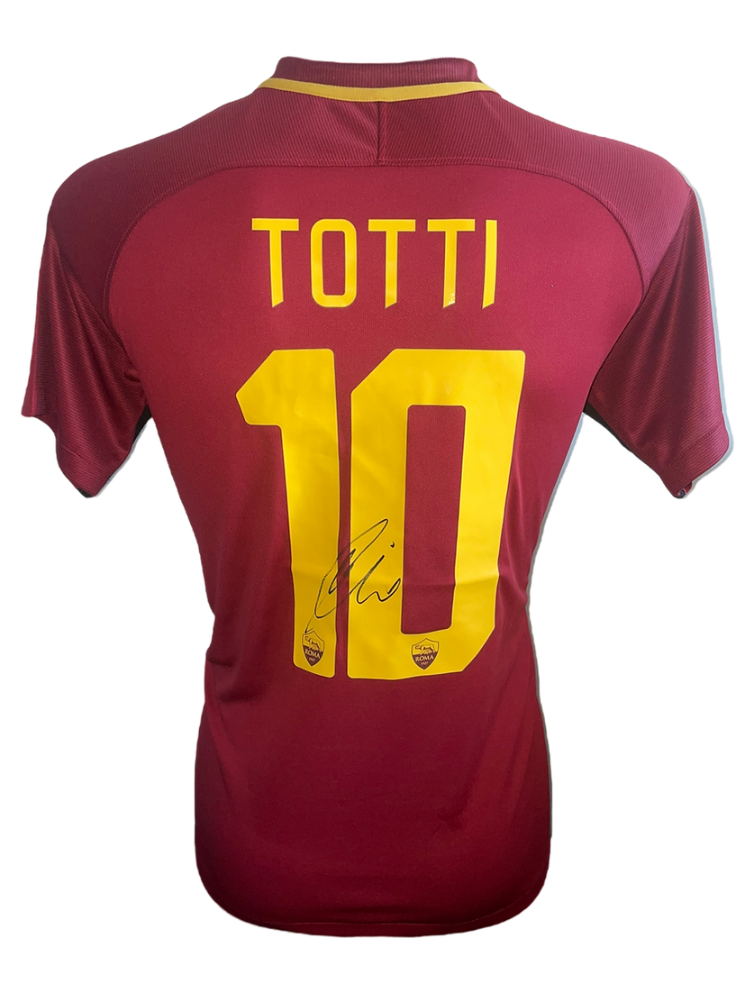 FRANCESCO TOTTI SIGNED AS ROMA 2016/17 FINAL SEASON SHIRT 2 (AFTAL COA)