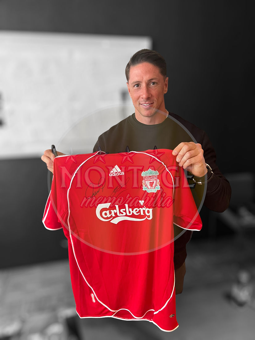 FERNANDO TORRES & STEVEN GERRARD SIGNED LIVERPOOL 2006/08 HOME SHIRT (AFTAL COA)