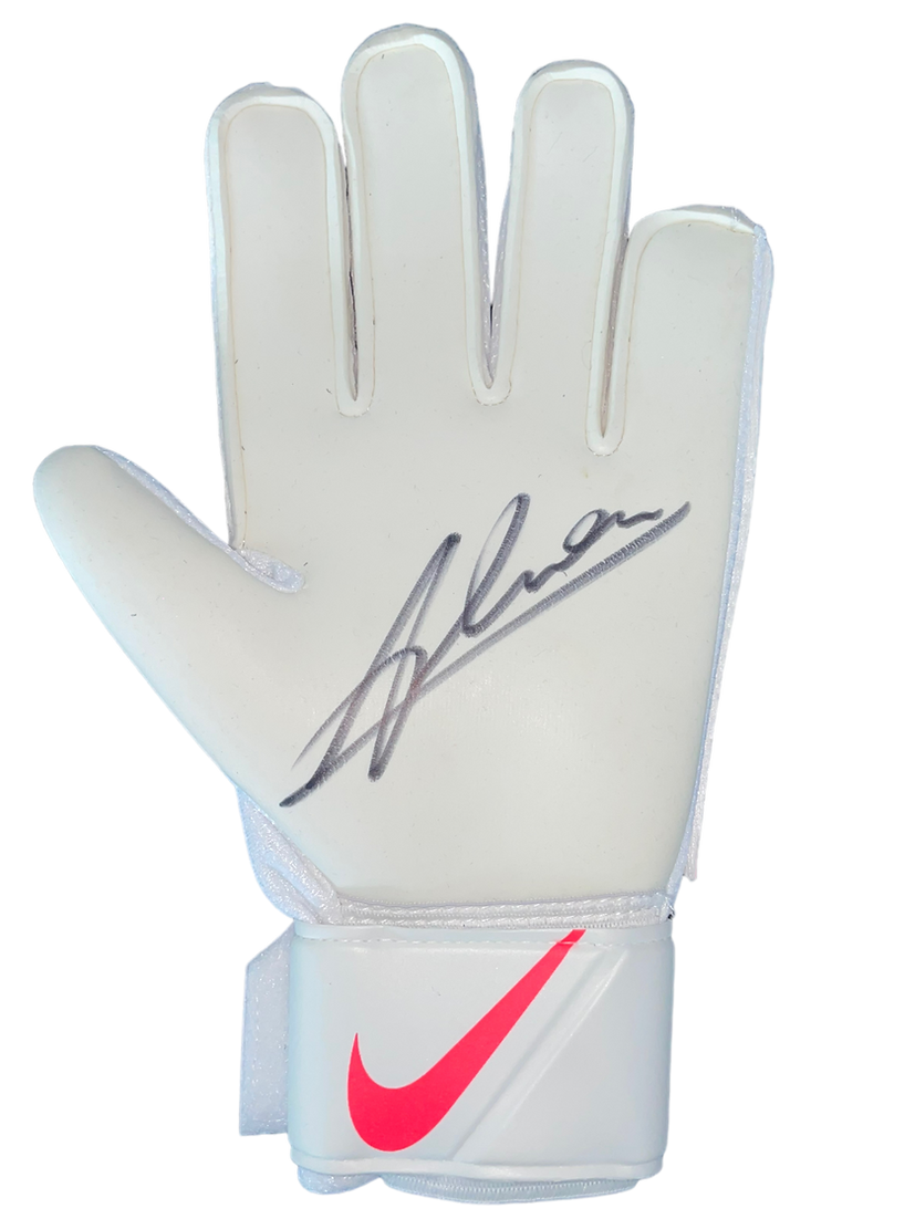 ALISSON BECKER SIGNED 2023/24 LIVERPOOL FC GOALKEEPER NIKE GLOVE WHITE (AFTAL COA)