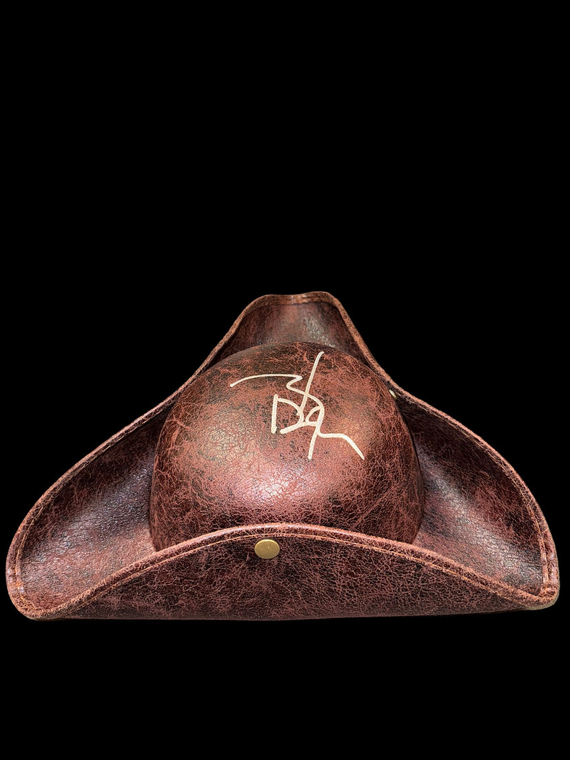 JOHNNY DEPP SIGNED PIRATES OF THE CARIBBEAN PIRATE HAT (AFTAL WITNESSED COA) 3