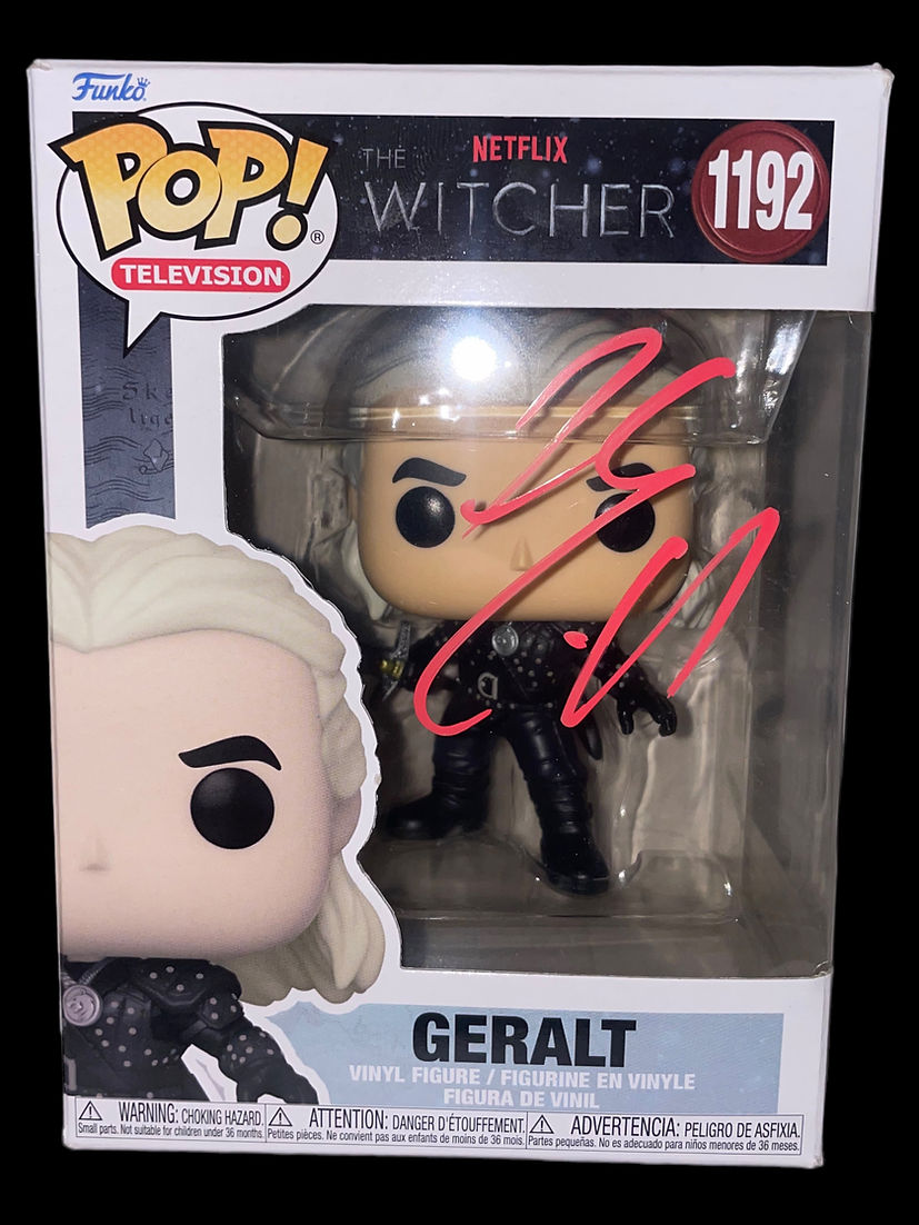 HENRY CAVILL SIGNED GERALT THE WITCHER #1192 FUNKOPOP (AFTAL COA)