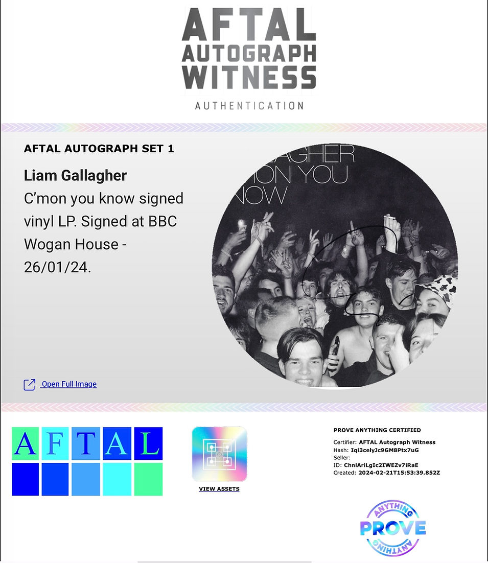 LIAM GALLAGHER SIGNED C’MON YOU KNOW VINYL LP (AFTAL WITNESSED COA) 2