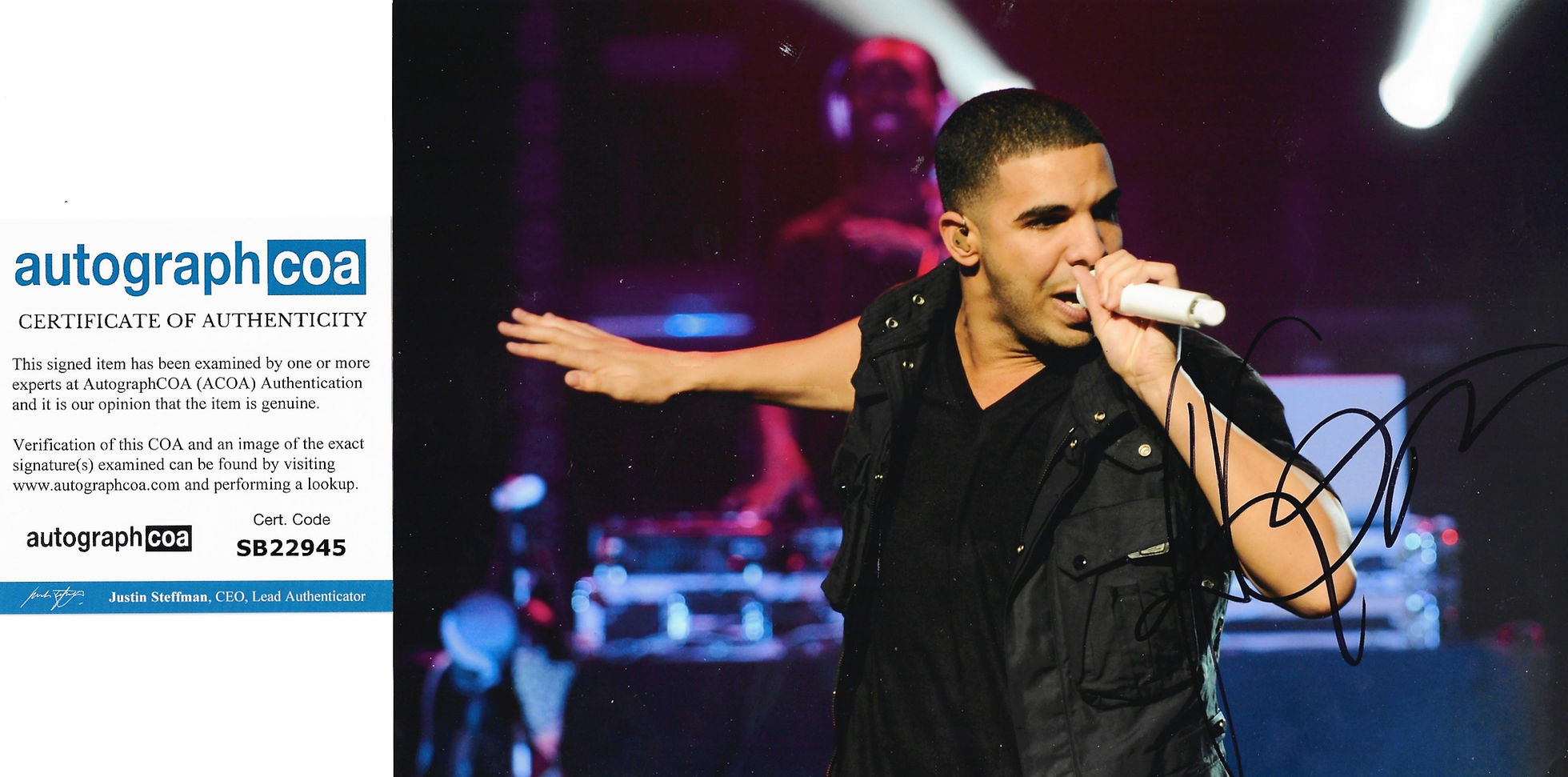 DRAKE SIGNED 12X8 PHOTO DRIZZY RAPPER OVO (ACOA RACC COA) 2