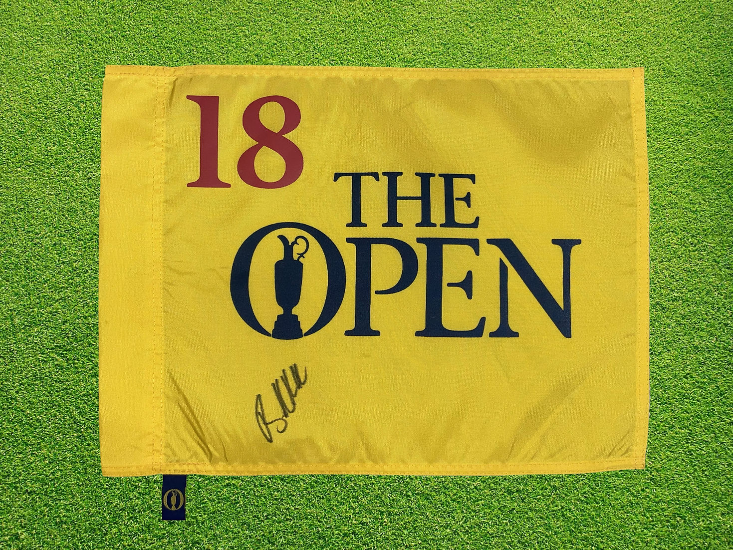 BROOKS KOEPKA SIGNED 150TH OPEN ANNIVERSARY PIN FLAG ST ANDREWS 2 (AFTAL COA)